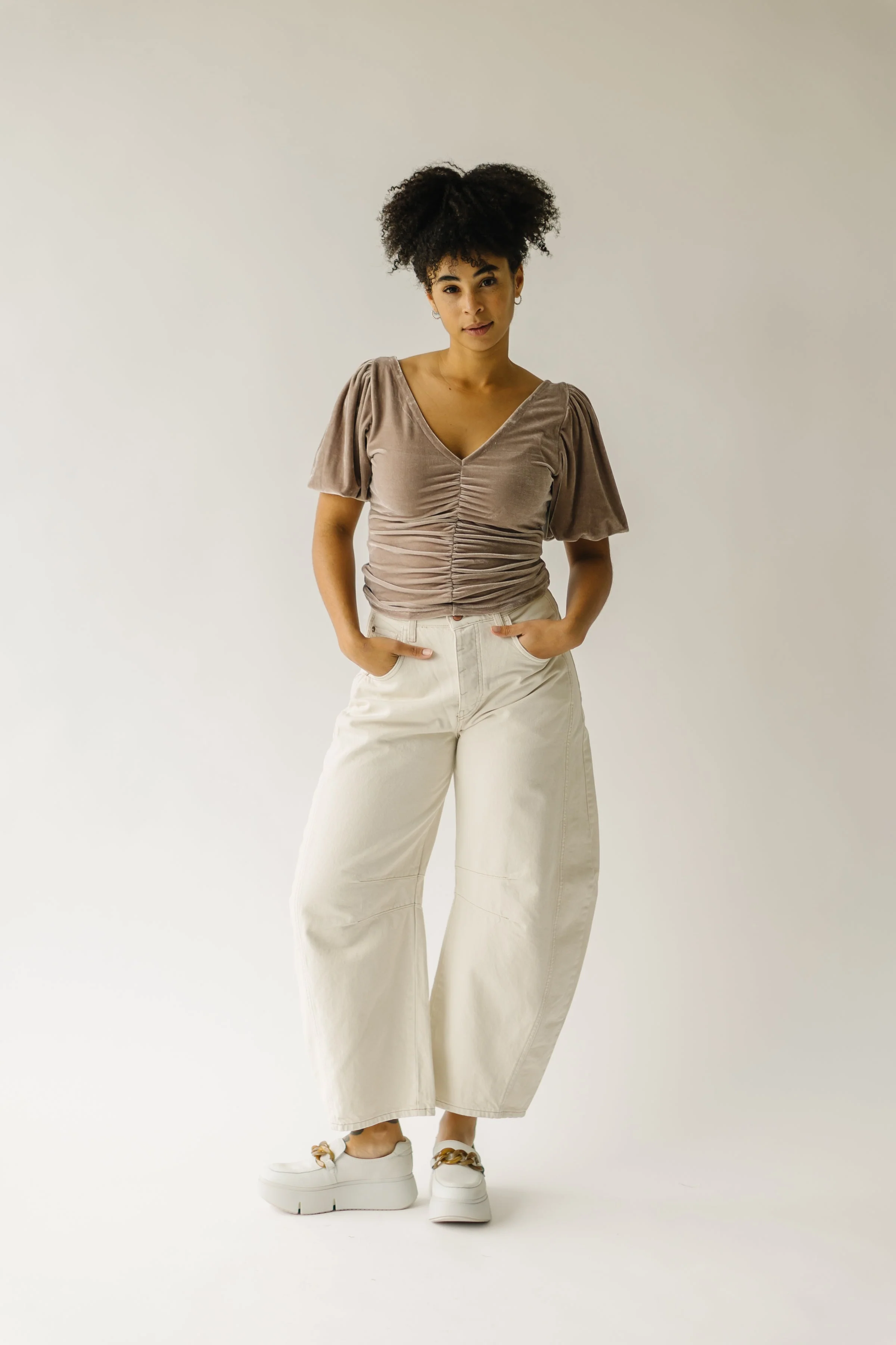 Free People Cupcake Velvet Top in Cashmere - Image 3