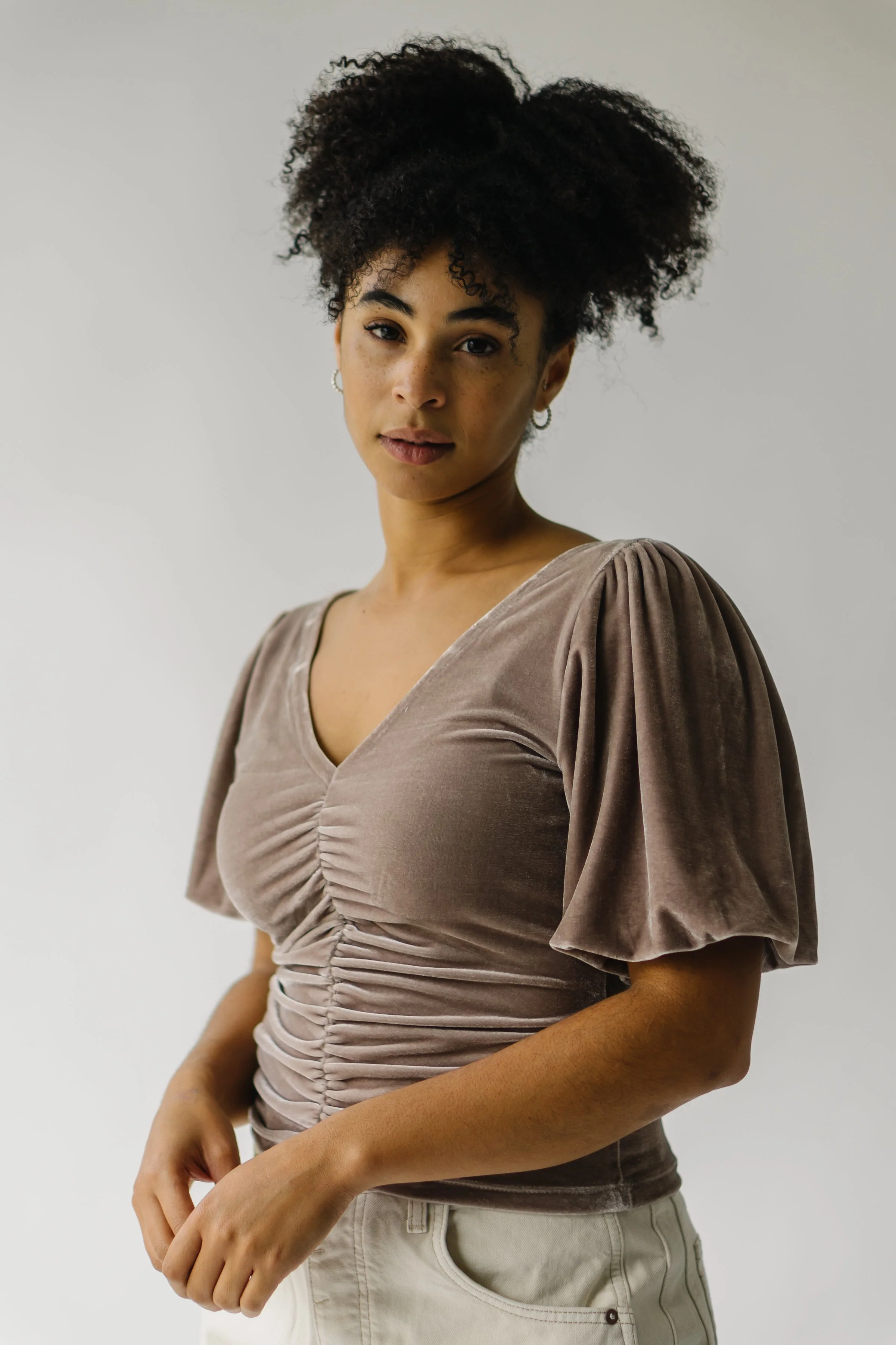 Free People Cupcake Velvet Top in Cashmere - Image 4