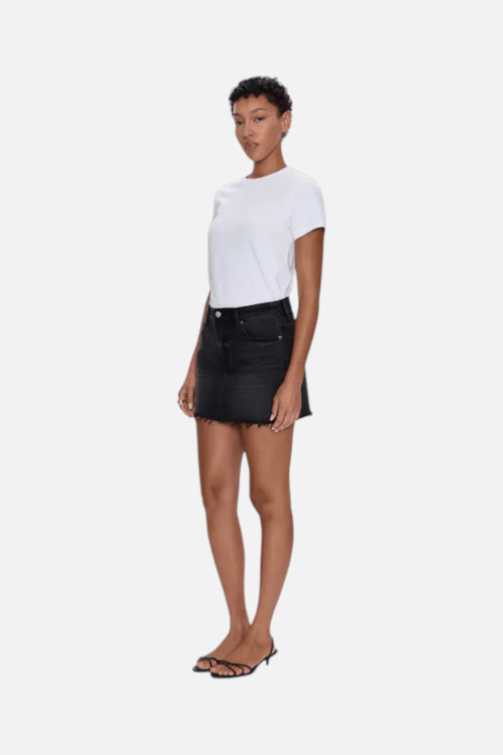 Pistola Daisy Mini Skirt in Caviar - Image 2