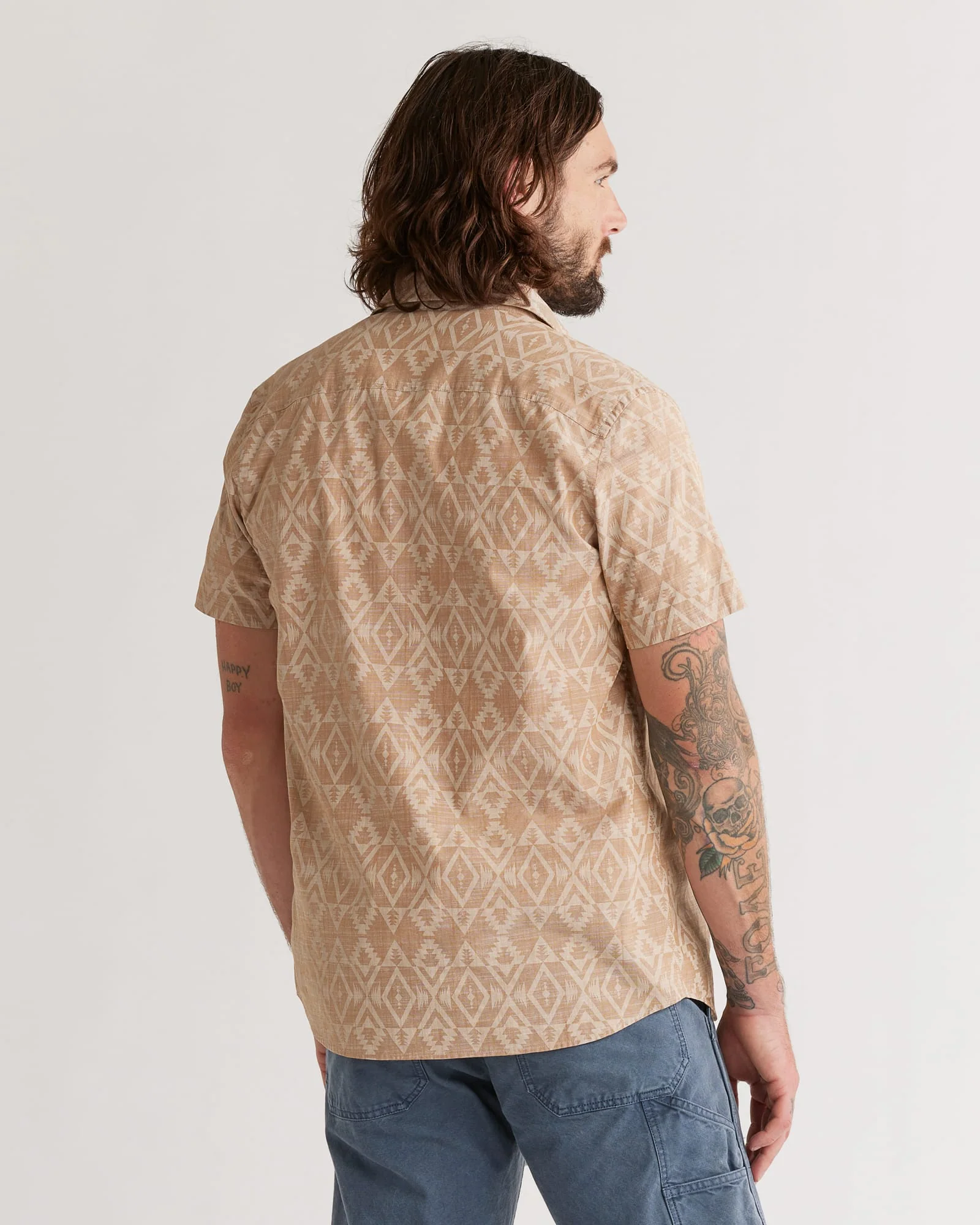 Pendleton Woolen Mills Short Sleeve Deacon Chambray Raptor Peak Shirt in Bronze - Image 3
