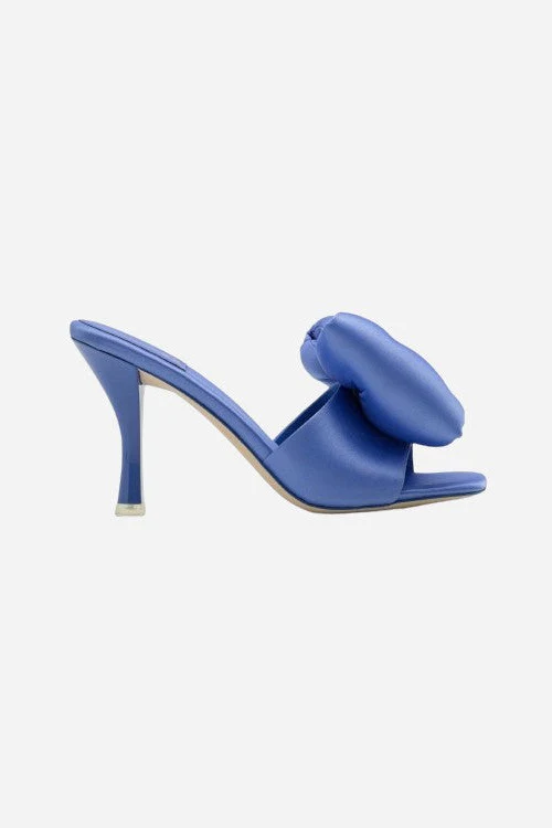 Jeffrey Campbell Deedee Hi Heeled Big Bow Mules in Blue - Image 2