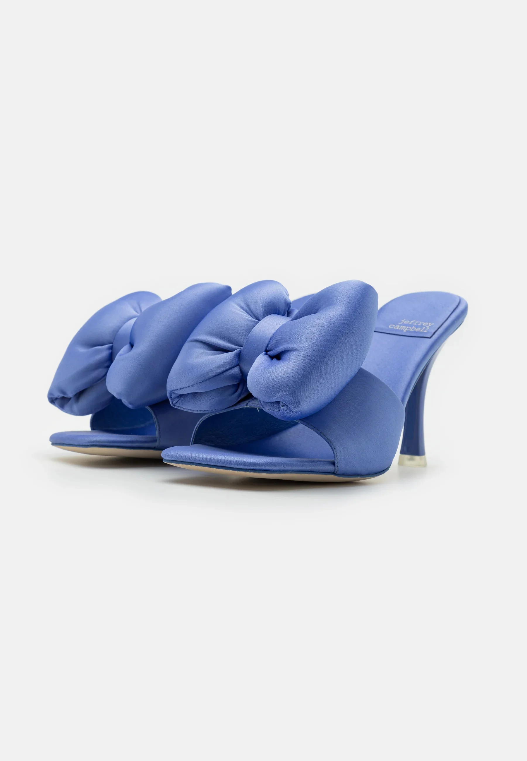 Jeffrey Campbell Deedee Hi Heeled Big Bow Mules in Blue - Image 3