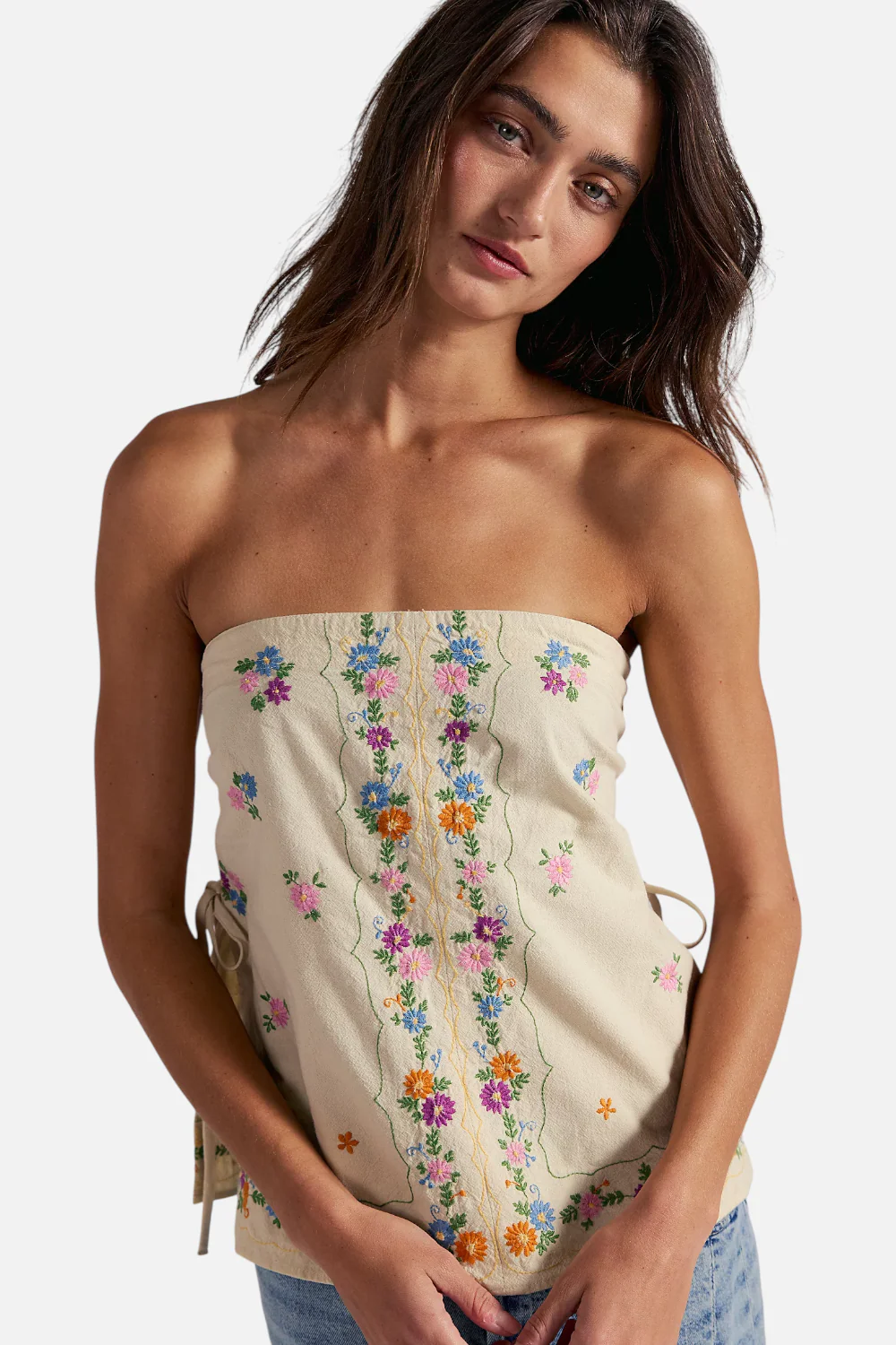 Free People Doily Days Tube Top in Cream Combo