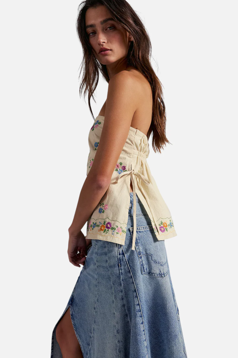 Free People Doily Days Tube Top in Cream Combo - Image 3