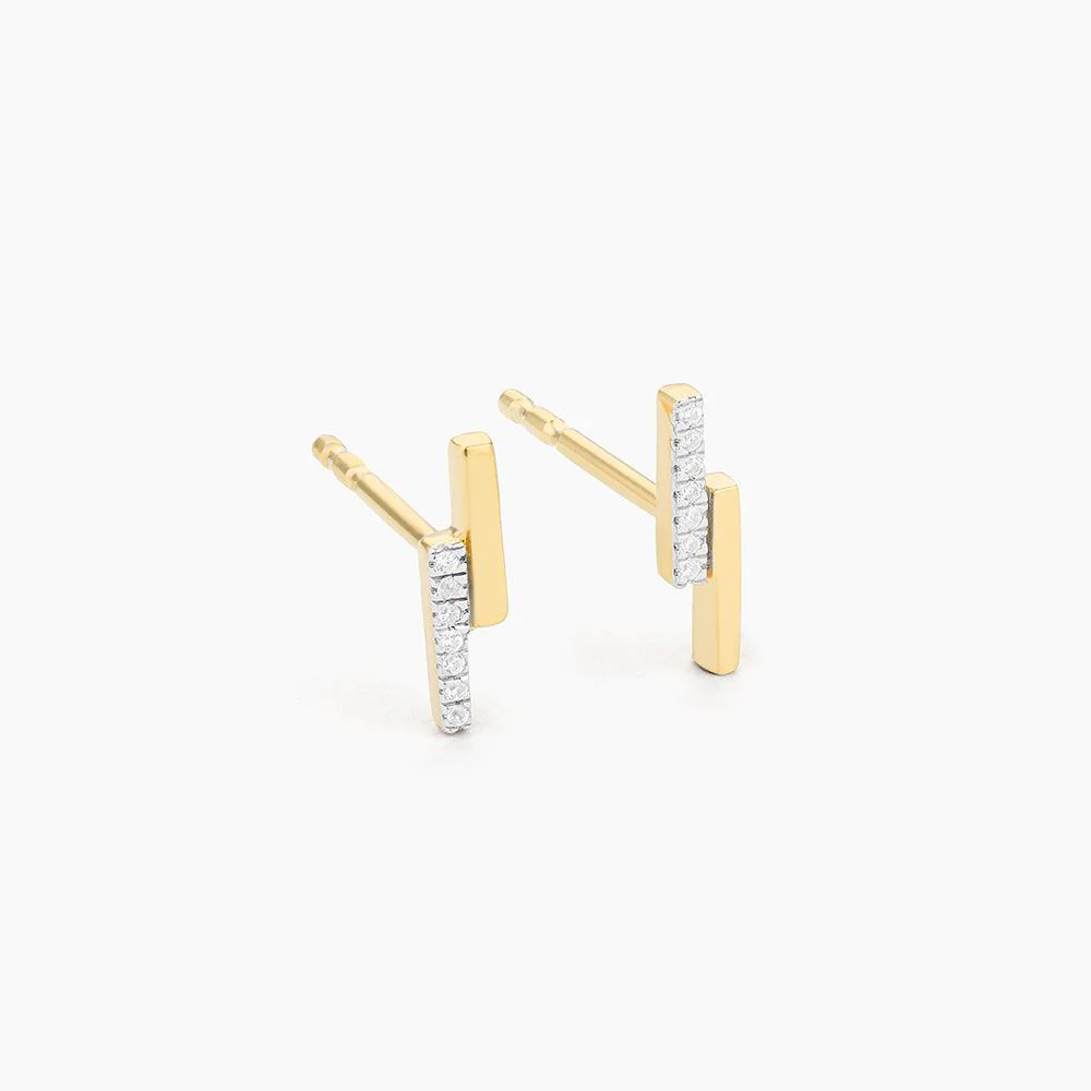 Ella Stein Duality Stud Earrings in Yellow Gold - Image 4