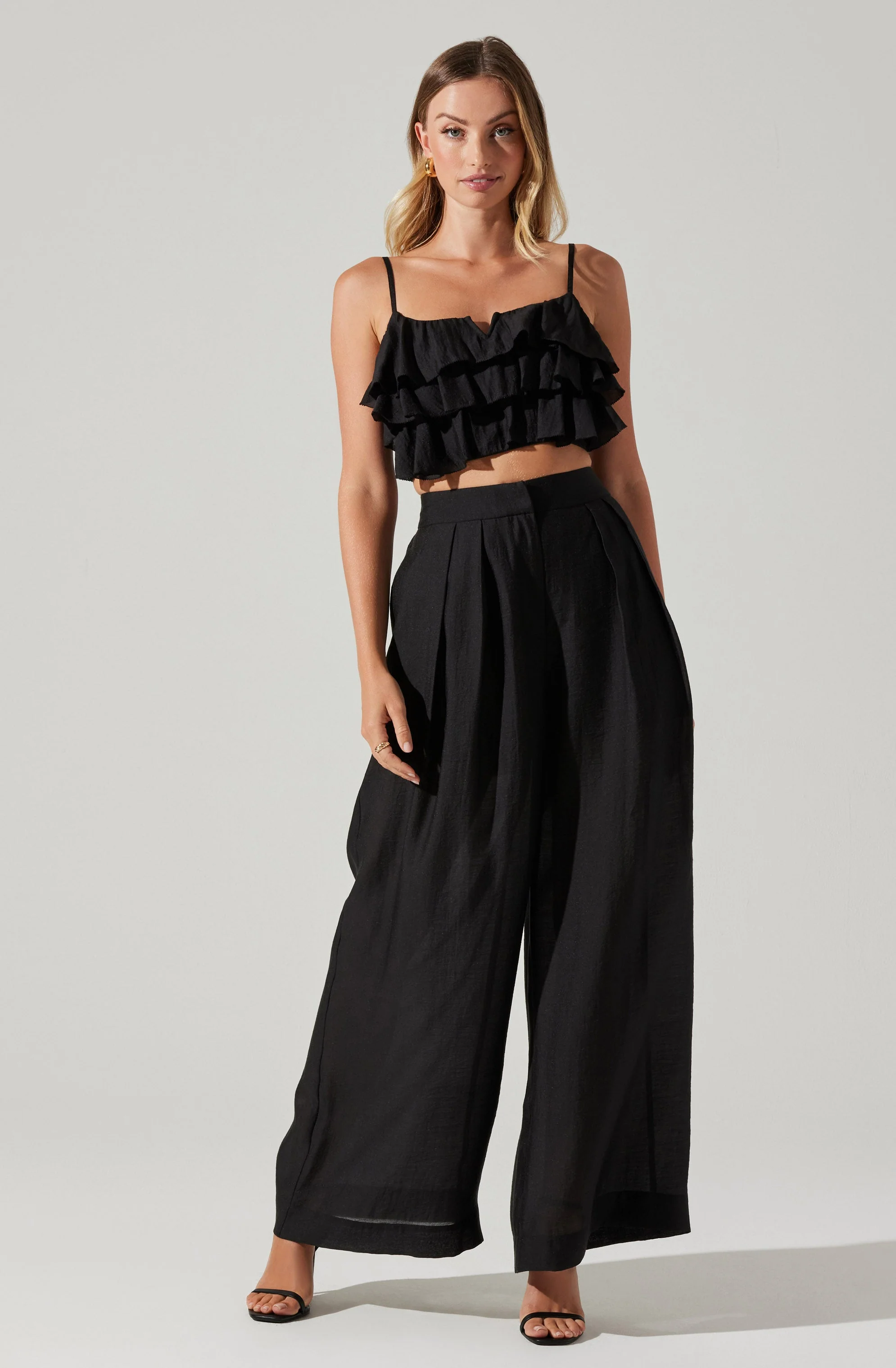 ASTR The Label Elyana Wide Leg Pants in Black - Image 4