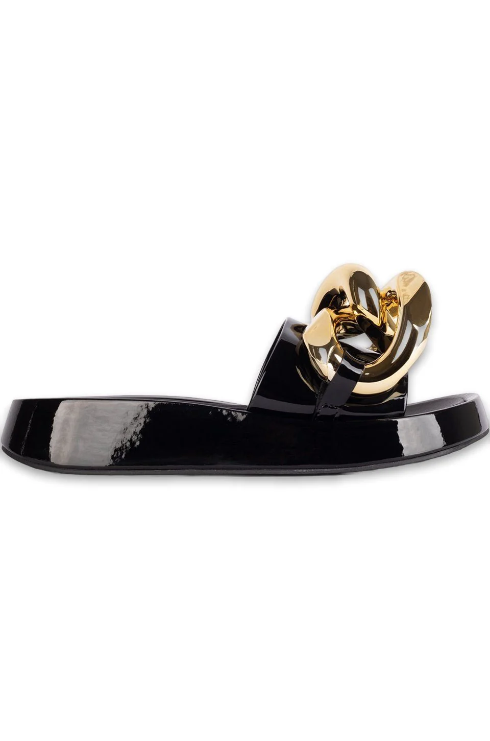 Jeffrey Campbell Epirus Platform Sandal in Black Patent Gold