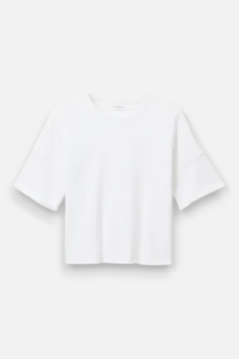 Perfect White Tee Ezra Short Sleeve Sweatshirt in White - Image 4