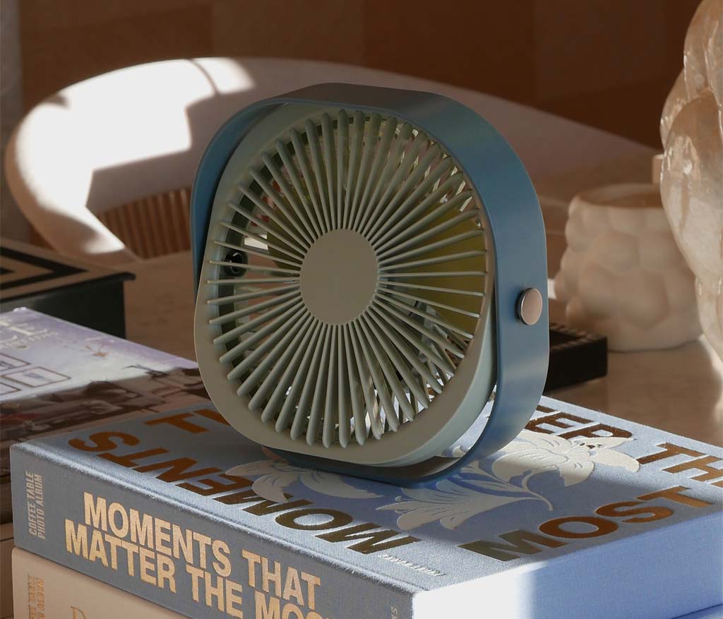 Printworks Fantastic Portable Fan in Petroleum - Image 2