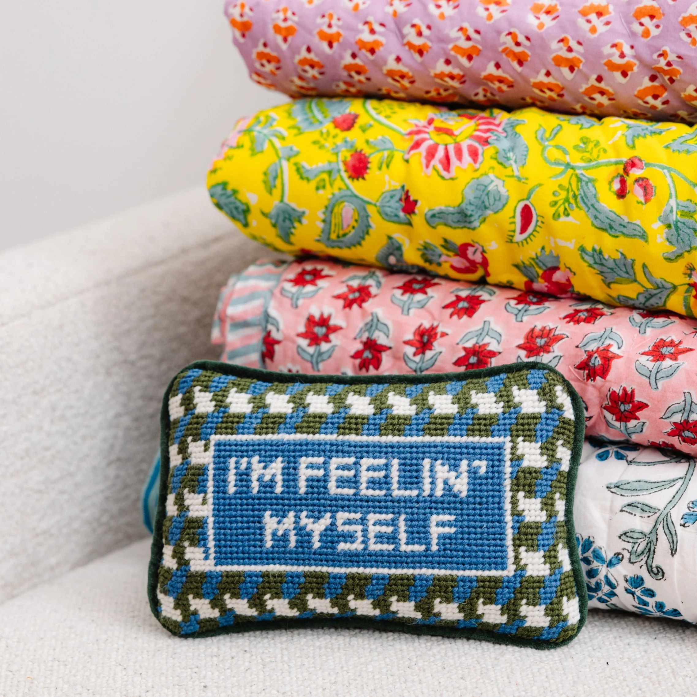 Furbish Feelin' Myself Mini Needlepoint Pillow - Image 2