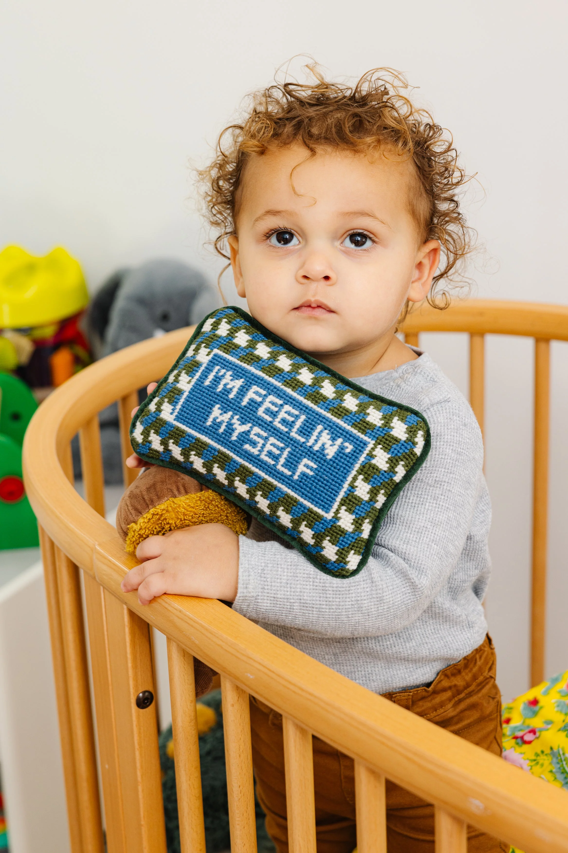 Furbish Feelin' Myself Mini Needlepoint Pillow - Image 3