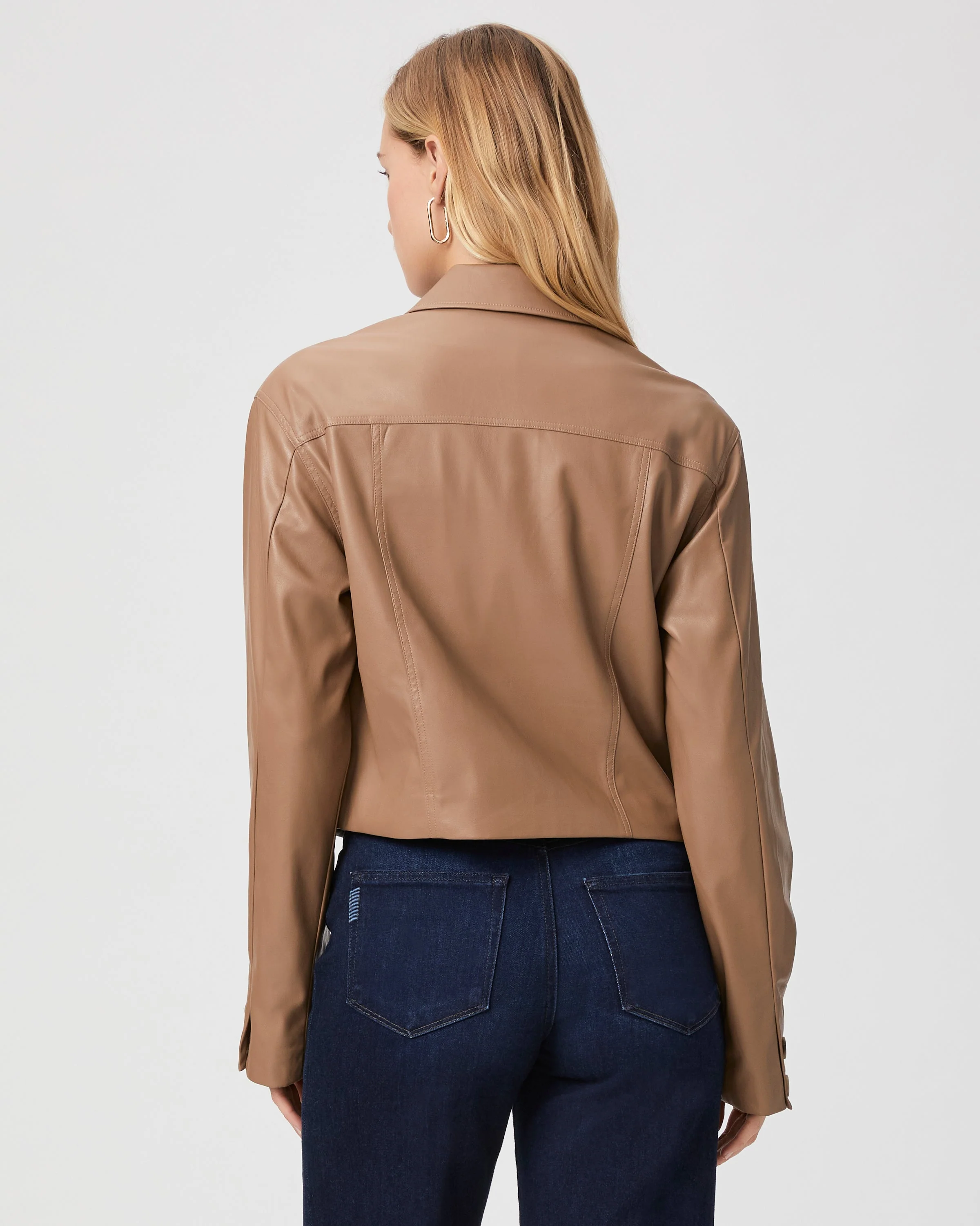 Paige Fenwick Jacket in Burnt Sugar Faux Leather - Image 4
