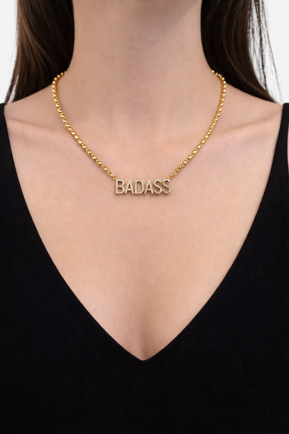 Paula Rosen Gold Badass Connector Diamond Necklace - Image 2