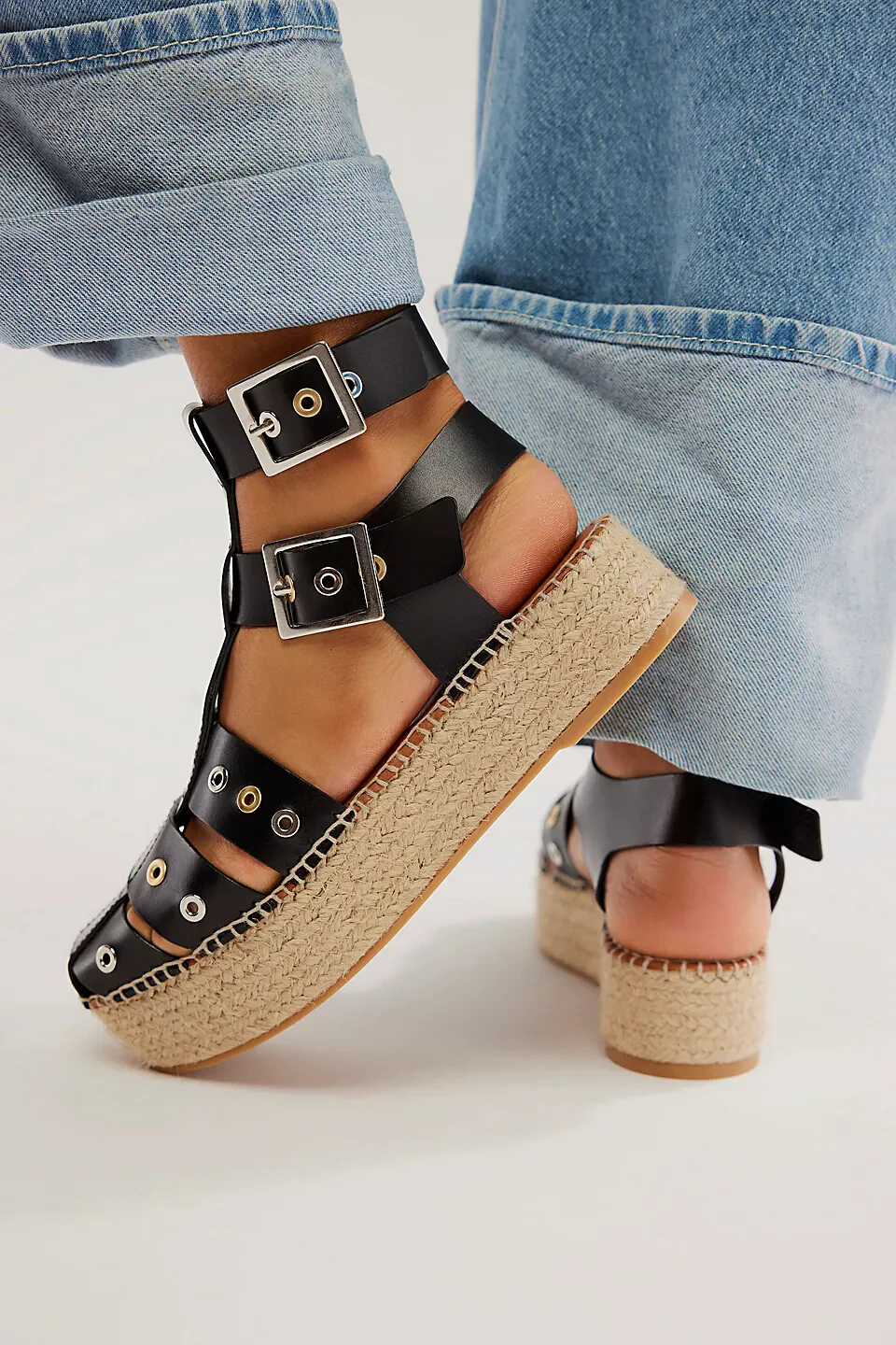 Free People Shoes Gable Gladiator Espadrilles in Black - Image 3