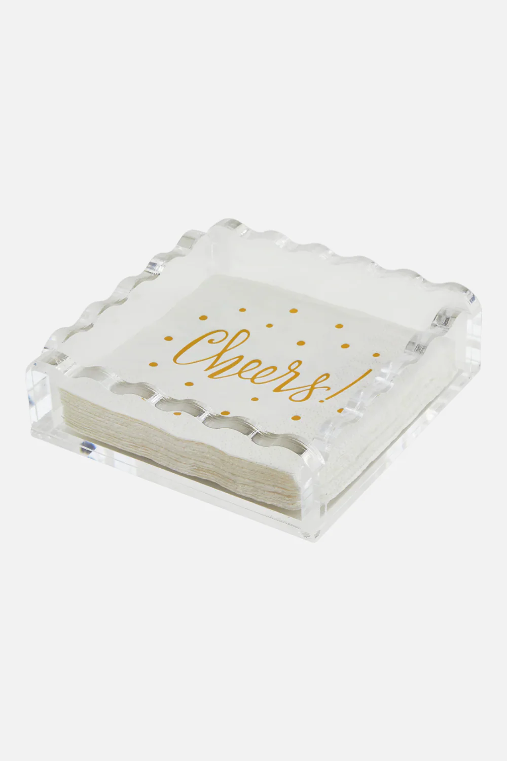 Tizo Acrylic Wave Cocktail Napkin Tray- 6"