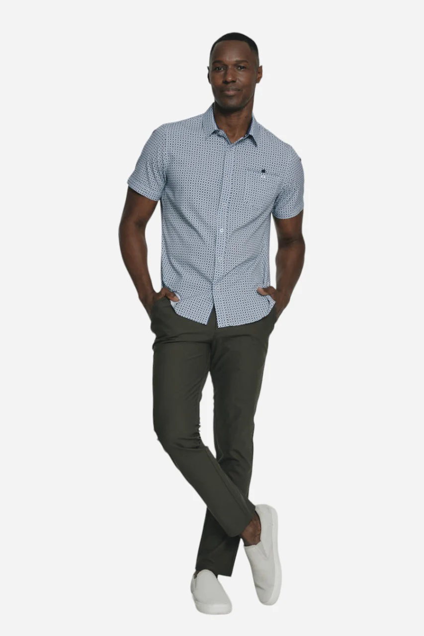7 Diamonds Halden Short Sleeve Shirt in Coral - Image 4