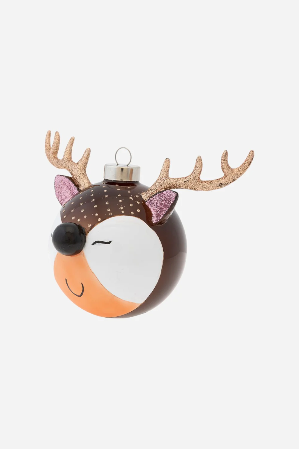 Kat + Annie Happy Reindeer Round Ornament - Image 2