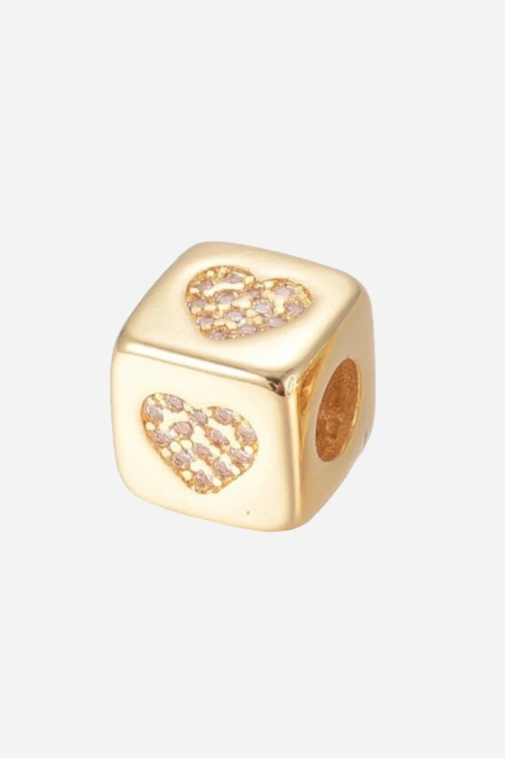 Farrah B Heart Cube Bead Charm