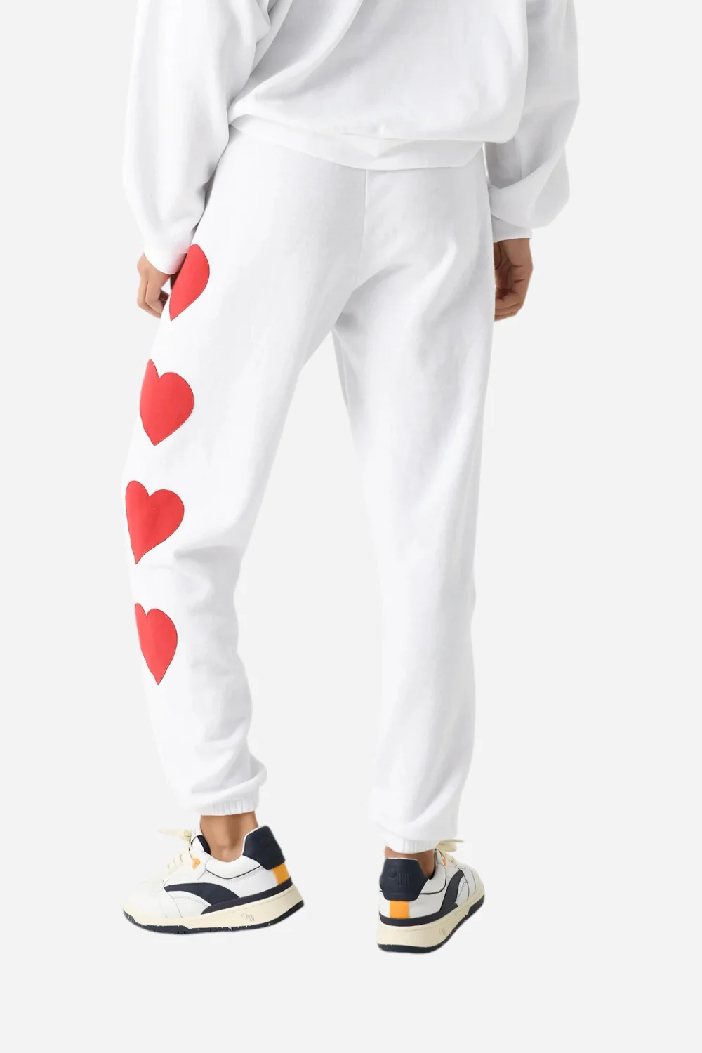 Aviator Nation Heart Stitch 4 Sweatpants in White - Image 3