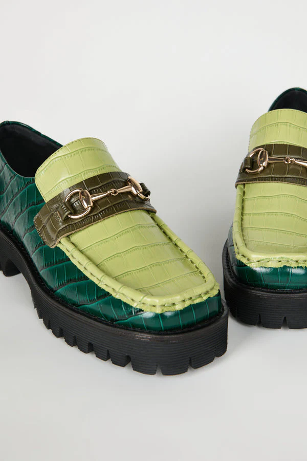 Intentionally Blank Hk2 Lug Sole Loafer in Forest Floor Combo - Image 4