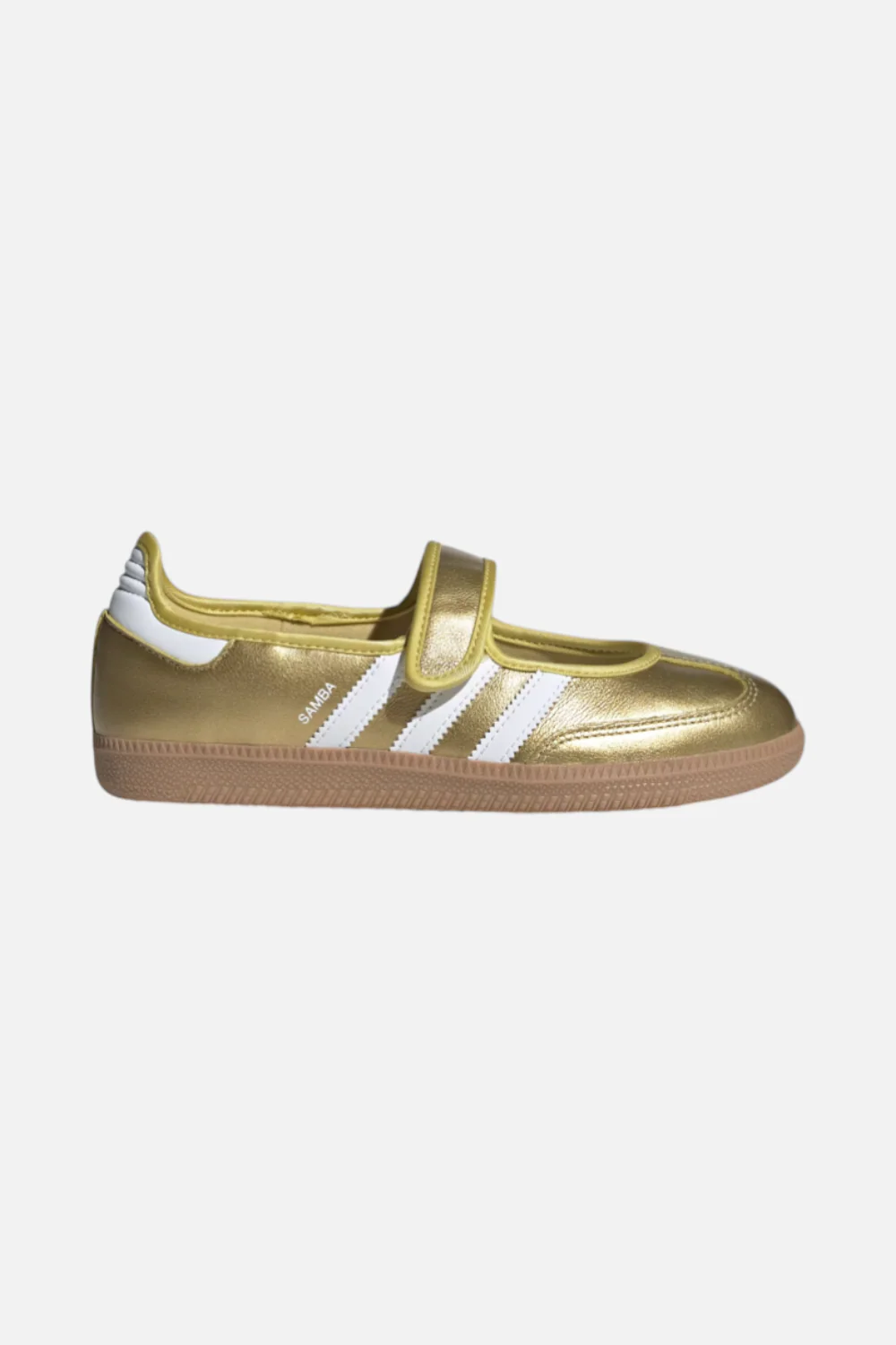 Adidas Women's Samba Jane Flat in Gold Metallic & White