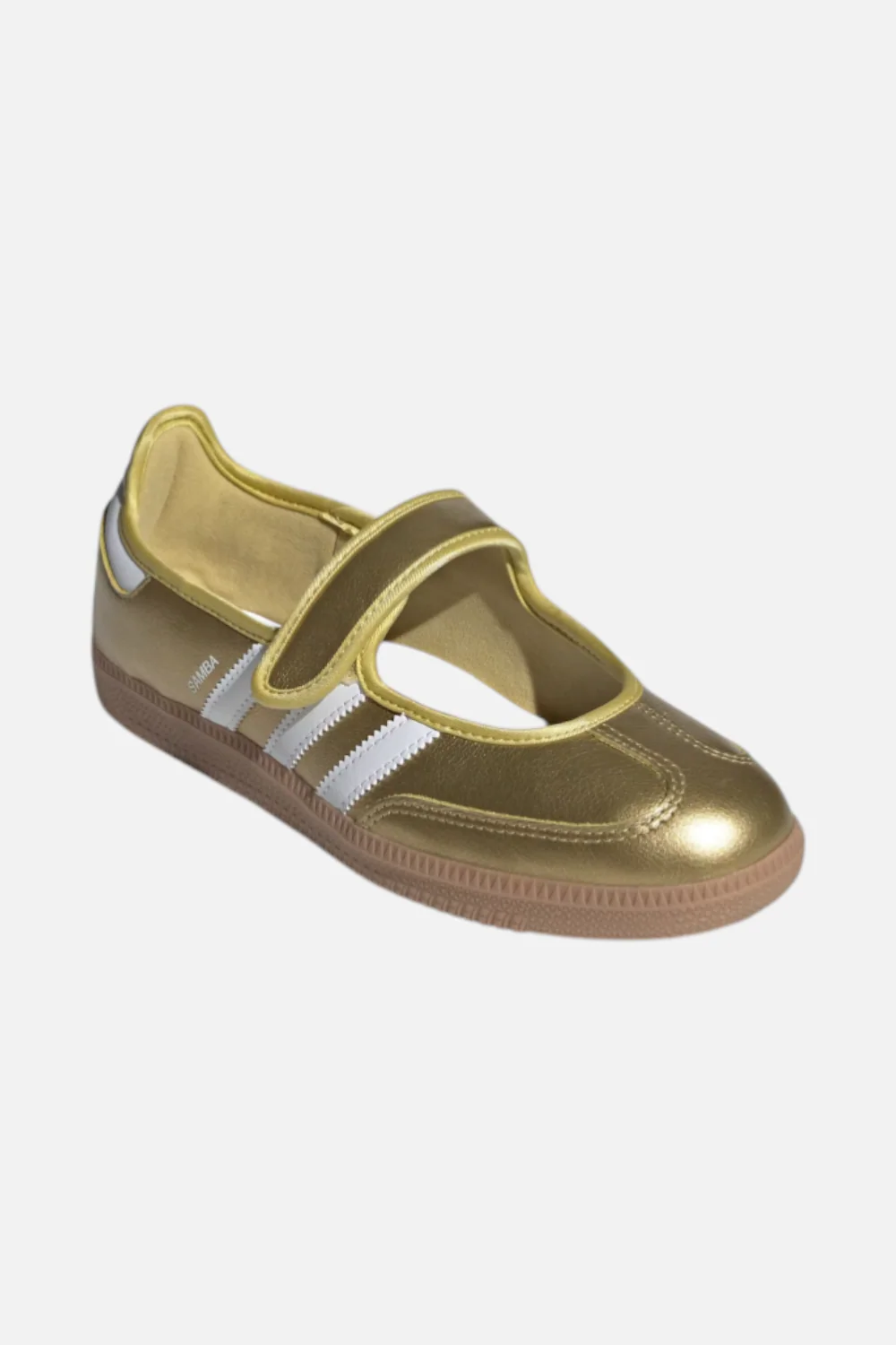 Adidas Women's Samba Jane Flat in Gold Metallic & White - Image 3