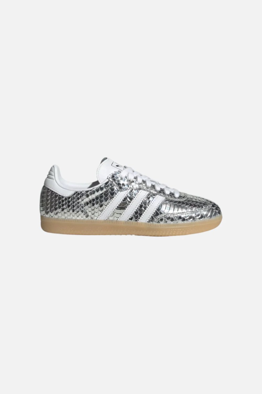 Adidas Women's Samba in Silver Metallic and Cloud white