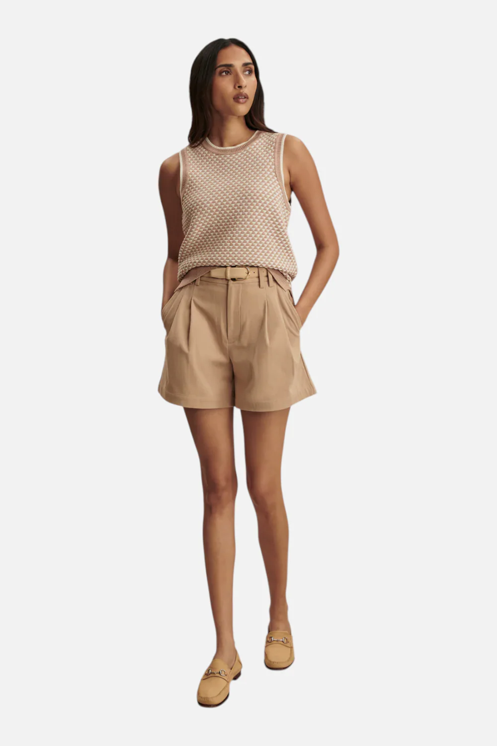 Varley Women's Jenson Knit Tank in Light Taupe