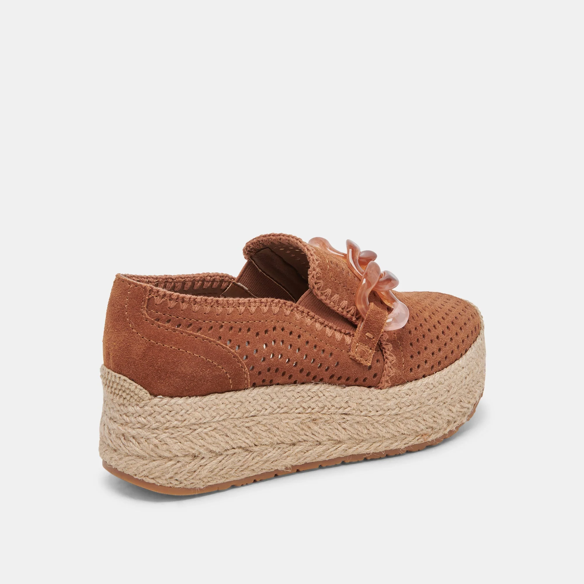 Dolce Vita Jhenee Espadrille Sneakers in Pecan Perforated Suede - Image 3
