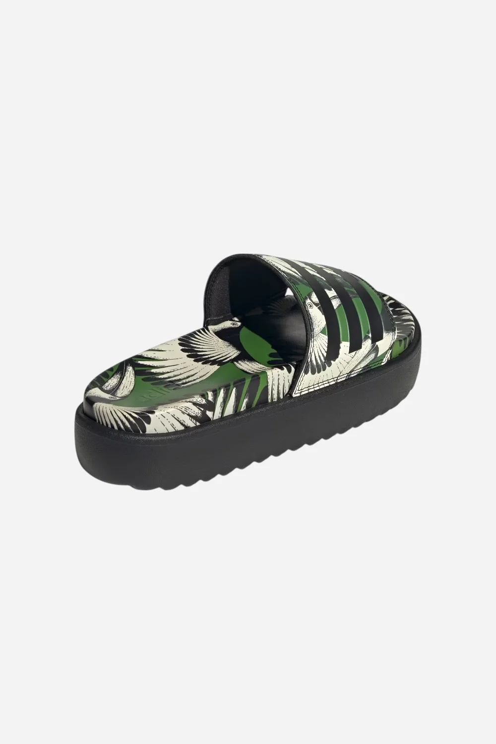 Adidas Adilette Platform Slides in Crew Green / Core Black / Core Black - Image 5