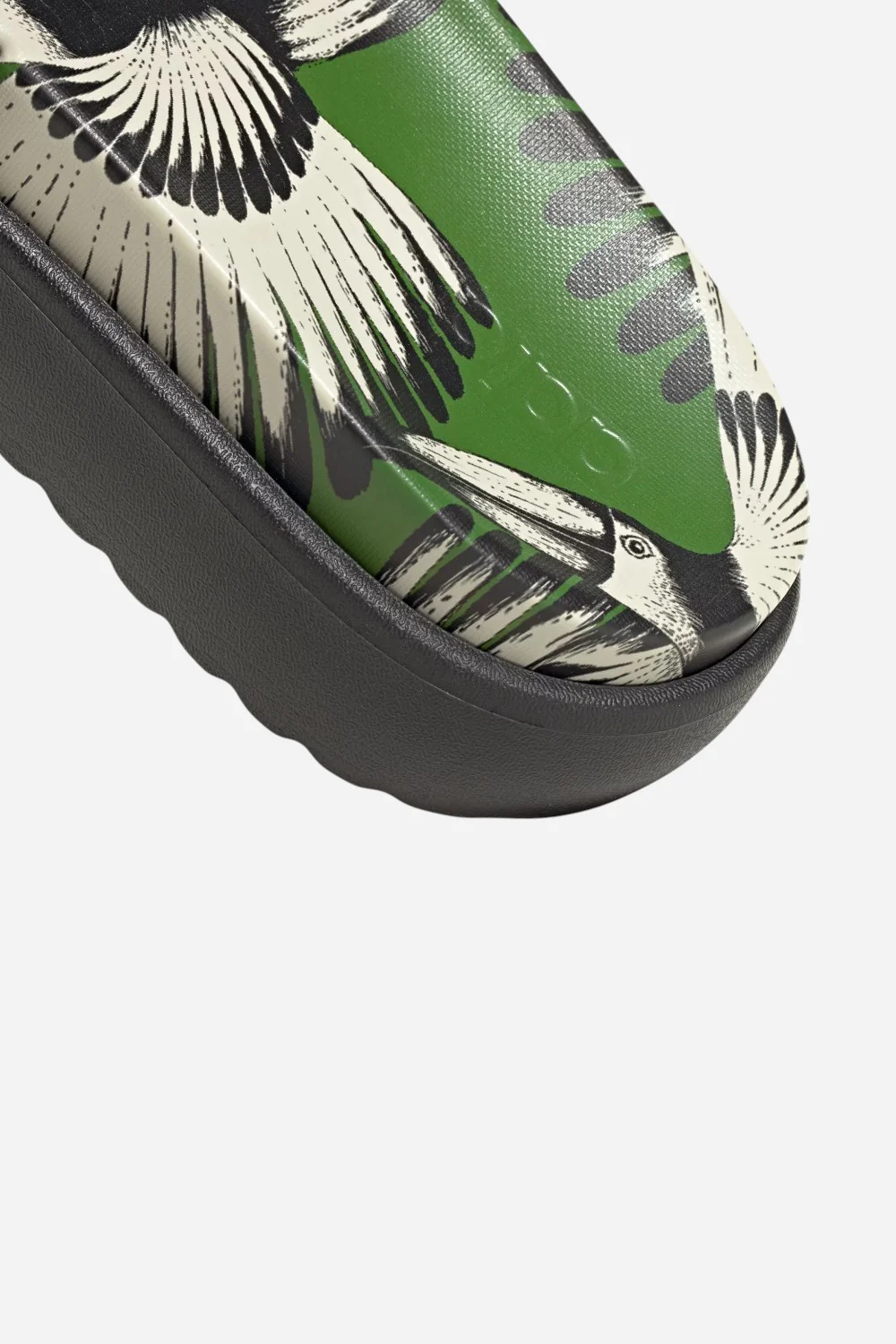Adidas Adilette Platform Slides in Crew Green / Core Black / Core Black - Image 8