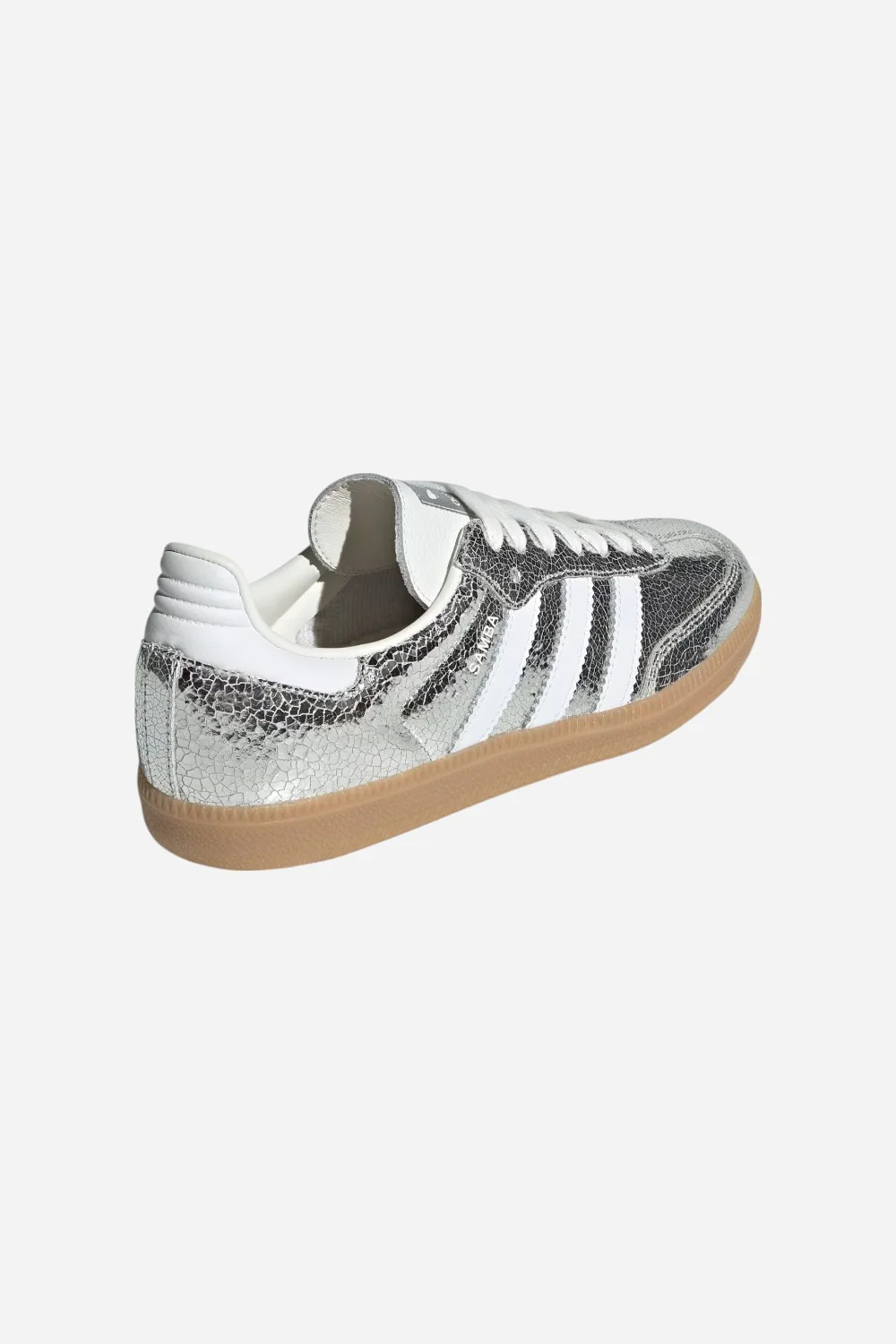 Adidas Samba OG Shoes in Silver Metallic / Cloud White / Core White - Image 5