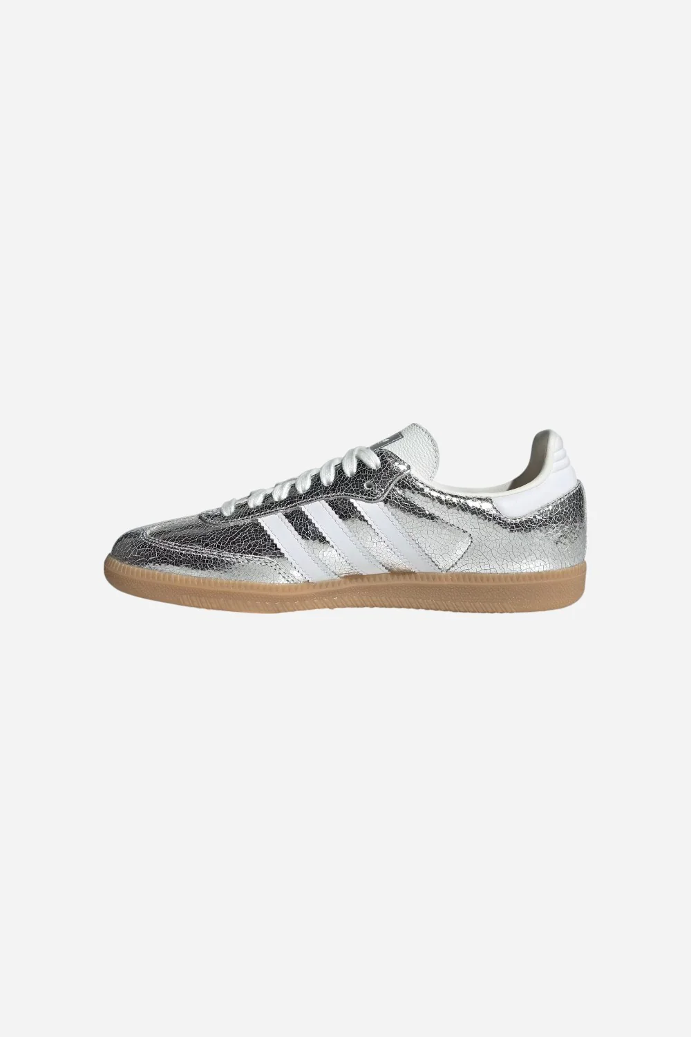 Adidas Samba OG Shoes in Silver Metallic / Cloud White / Core White - Image 6