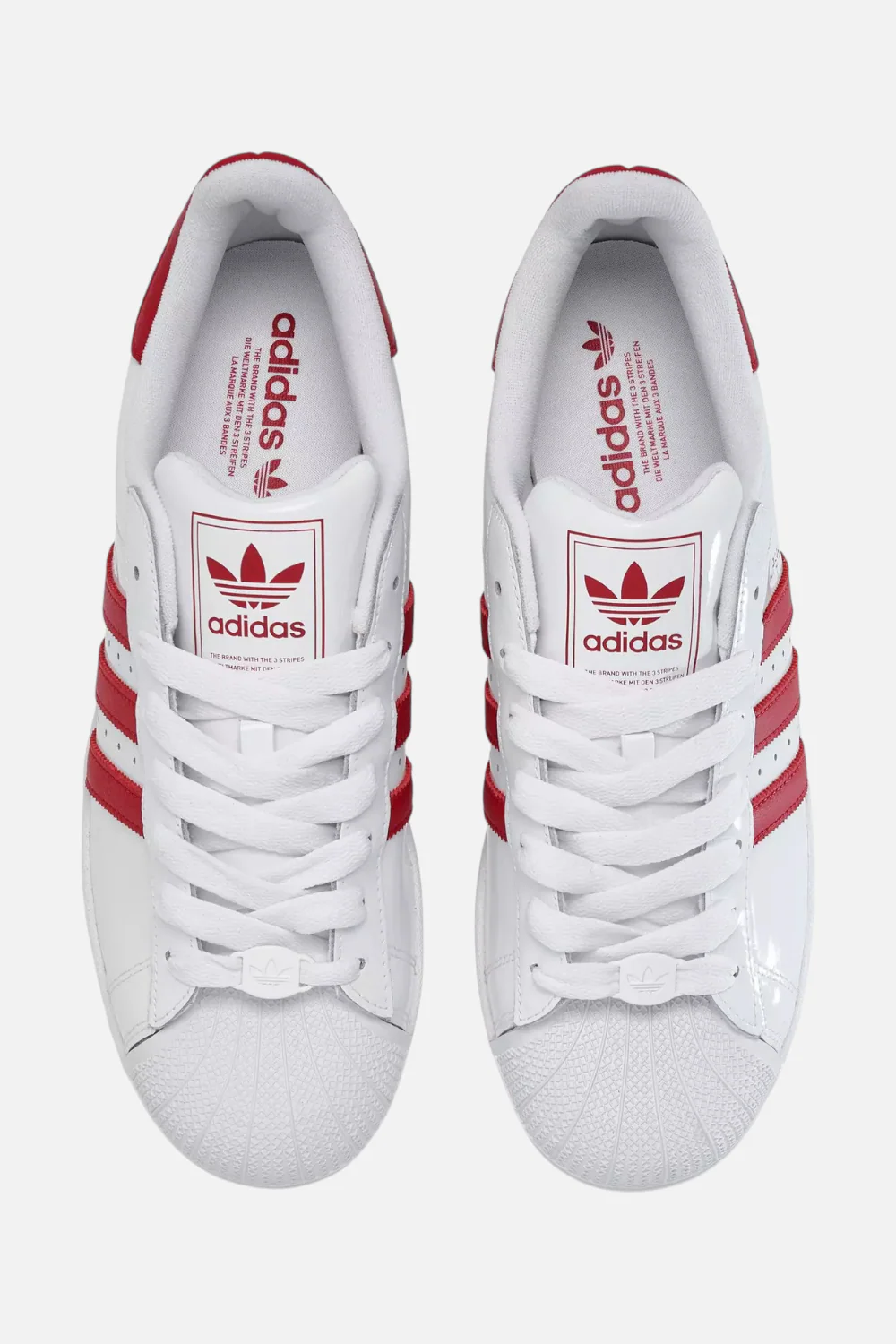 Men's Adidas Superstar II Leather Sneakers in Victory Red - Image 4