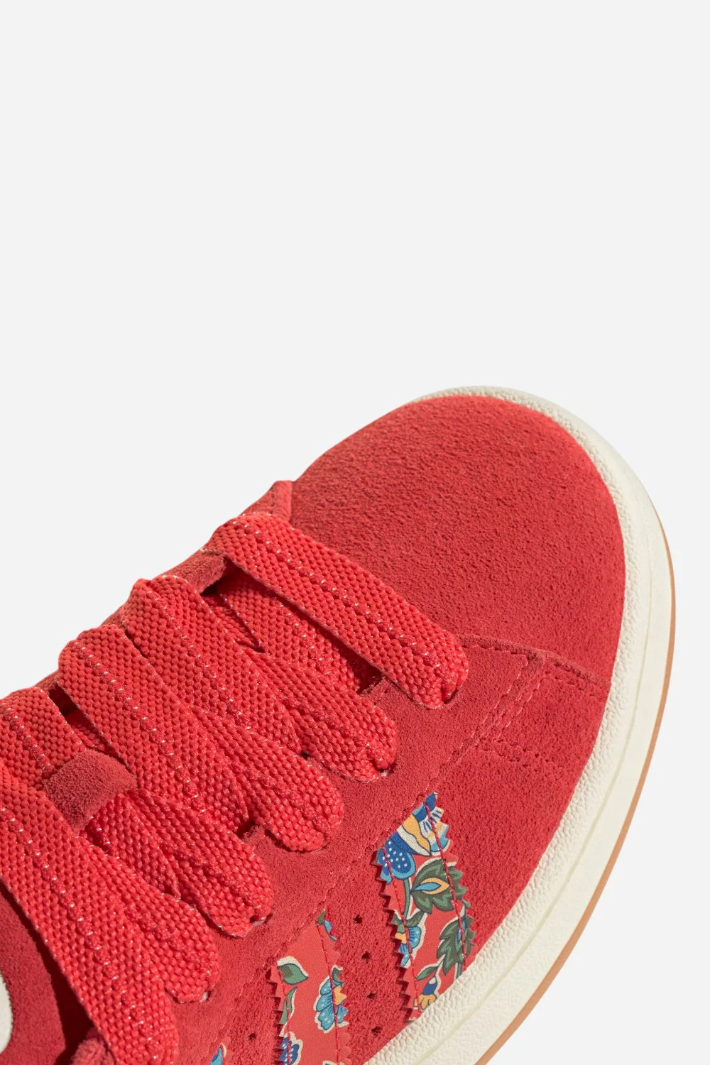 Adidas Campus 00s X Liberty London Shoes in Semi Lucid Red / Cream White / Gold Metallic - Image 10