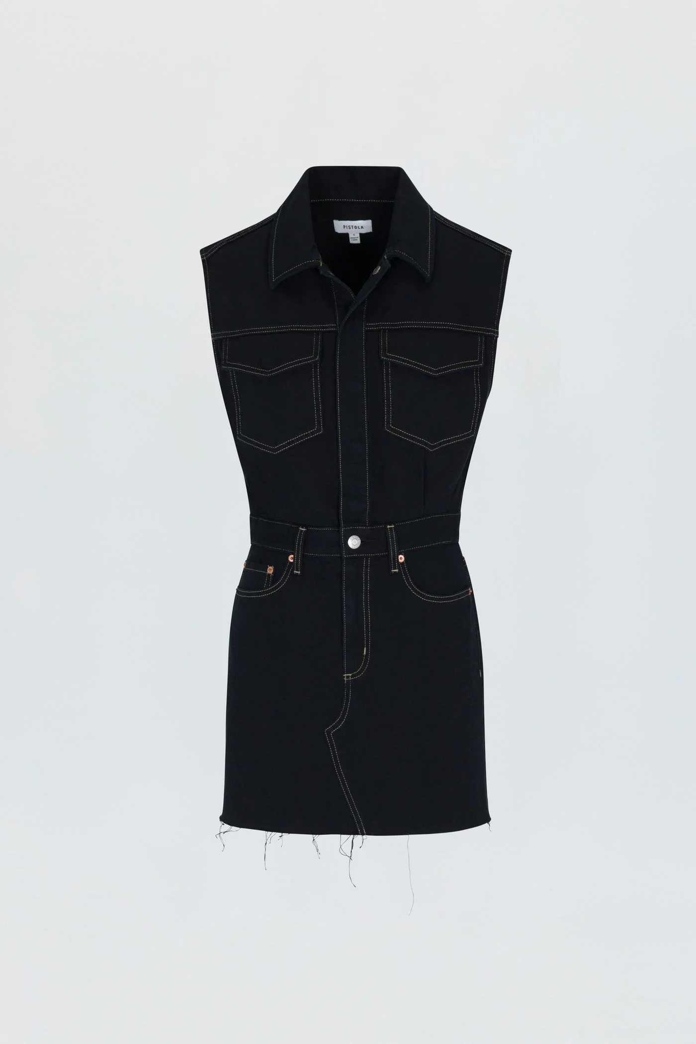 Pistola Julia Sleeveless Mini Dress in Noir - Image 4