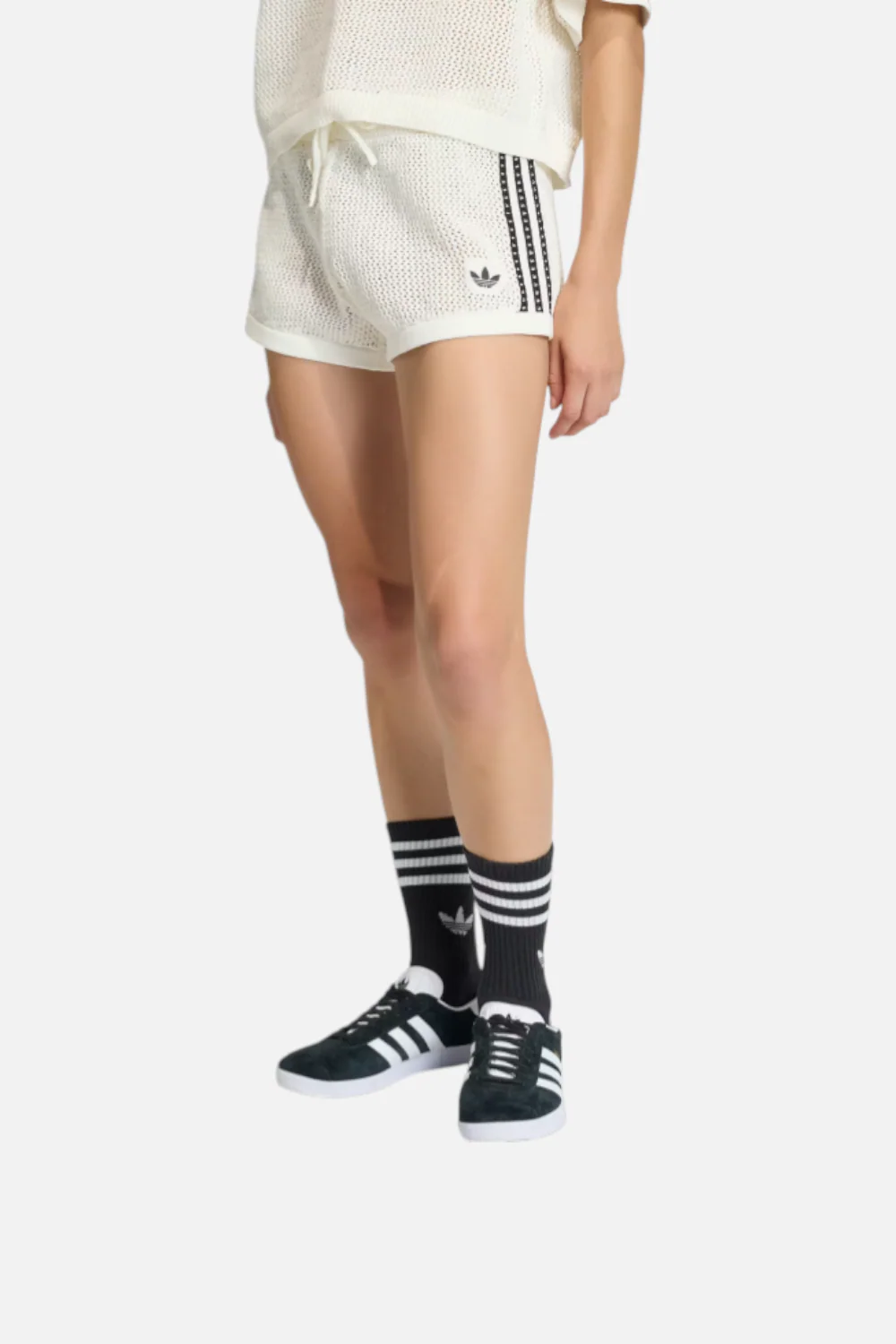Adidas Women's Knitted Crochet Shorts - Image 3