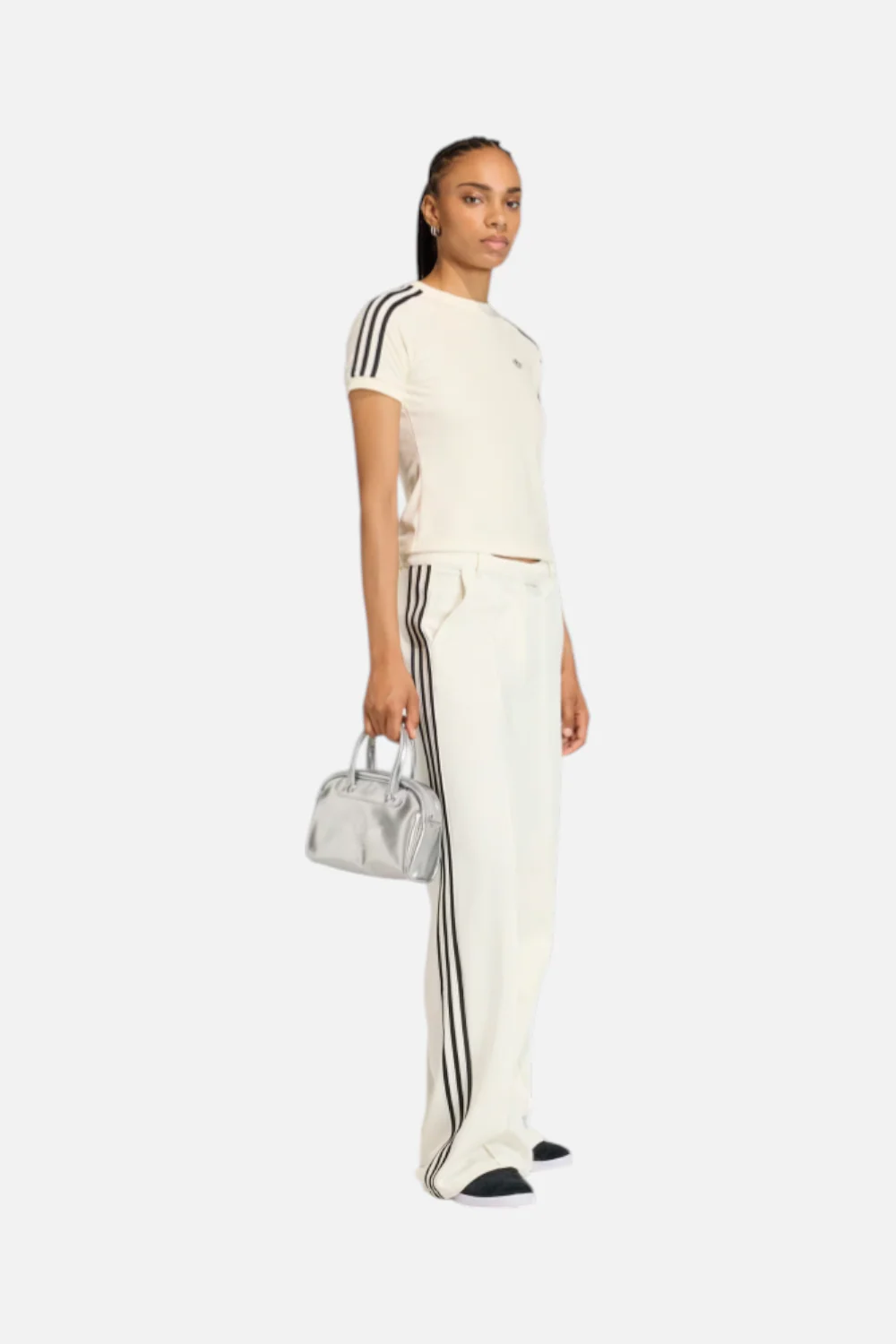 Adidas Women's Sport Tailored Pants in Off White - Image 2