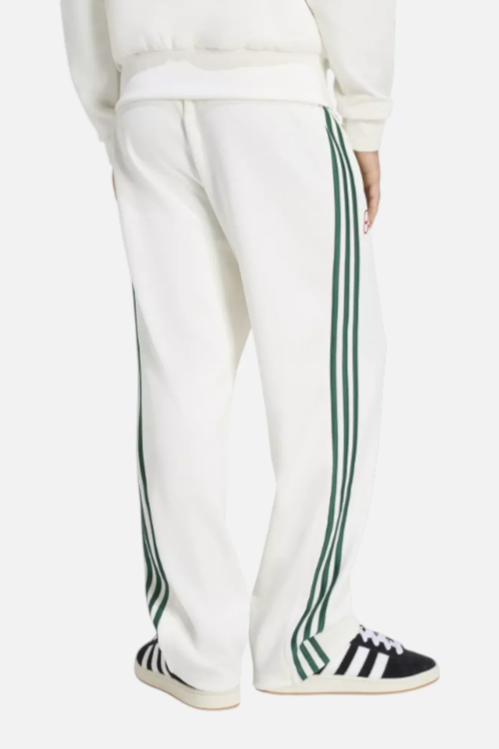 Adidas Men's Jogger Trousers with Stripes in White, Dark Green, & Red - Image 4