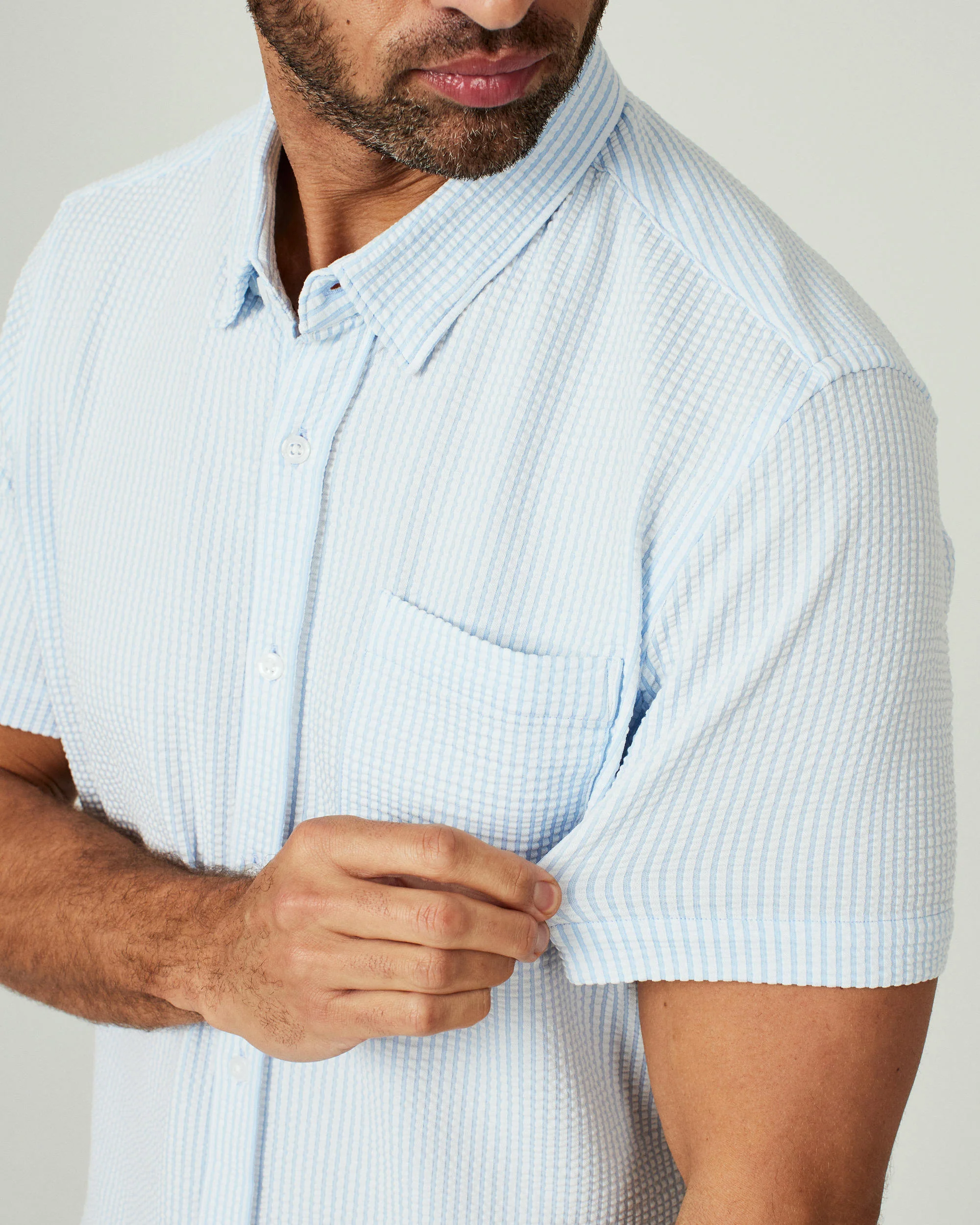 7 Diamonds Keaton Short Sleeve Shirt in Blue - Image 2