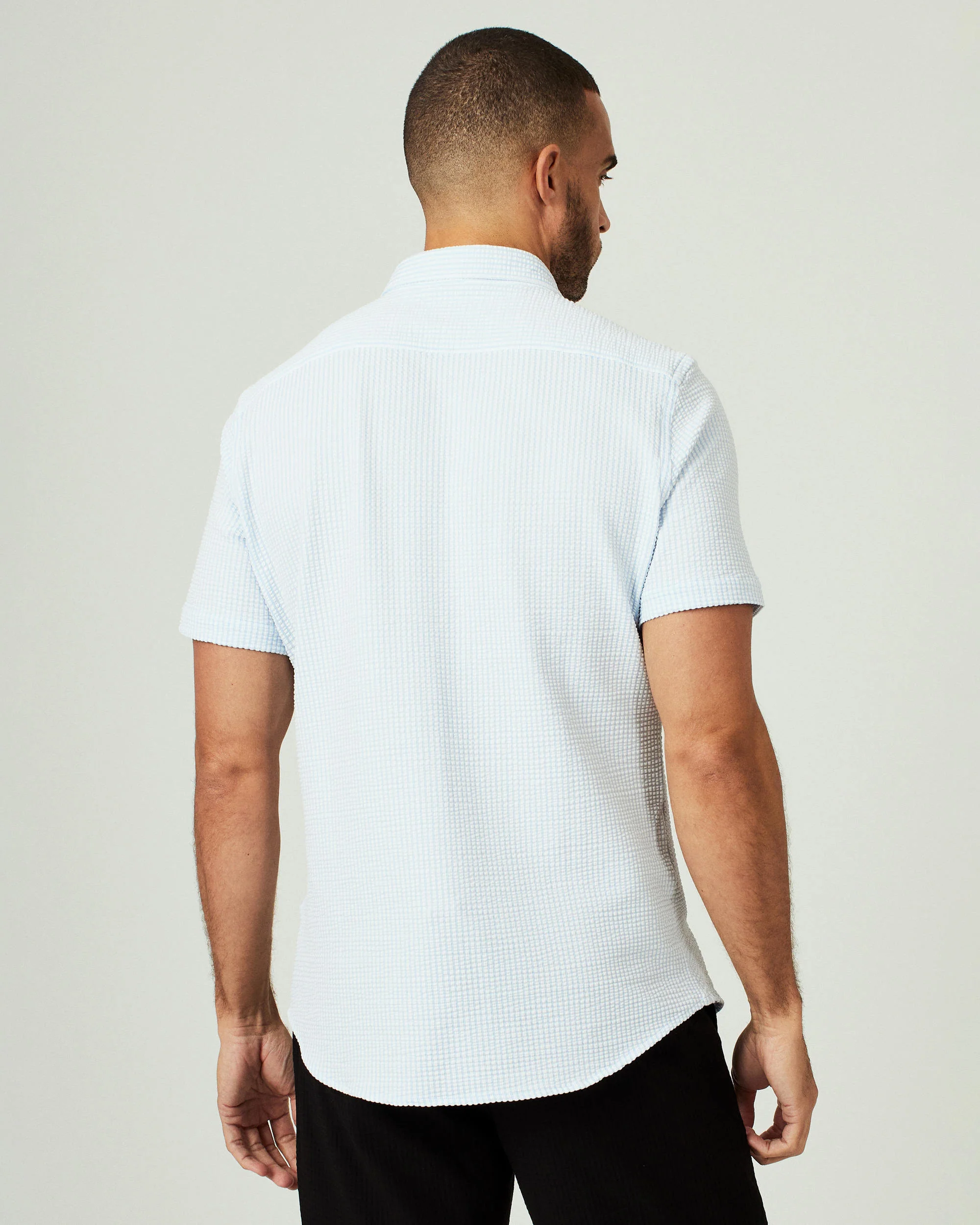 7 Diamonds Keaton Short Sleeve Shirt in Blue - Image 3
