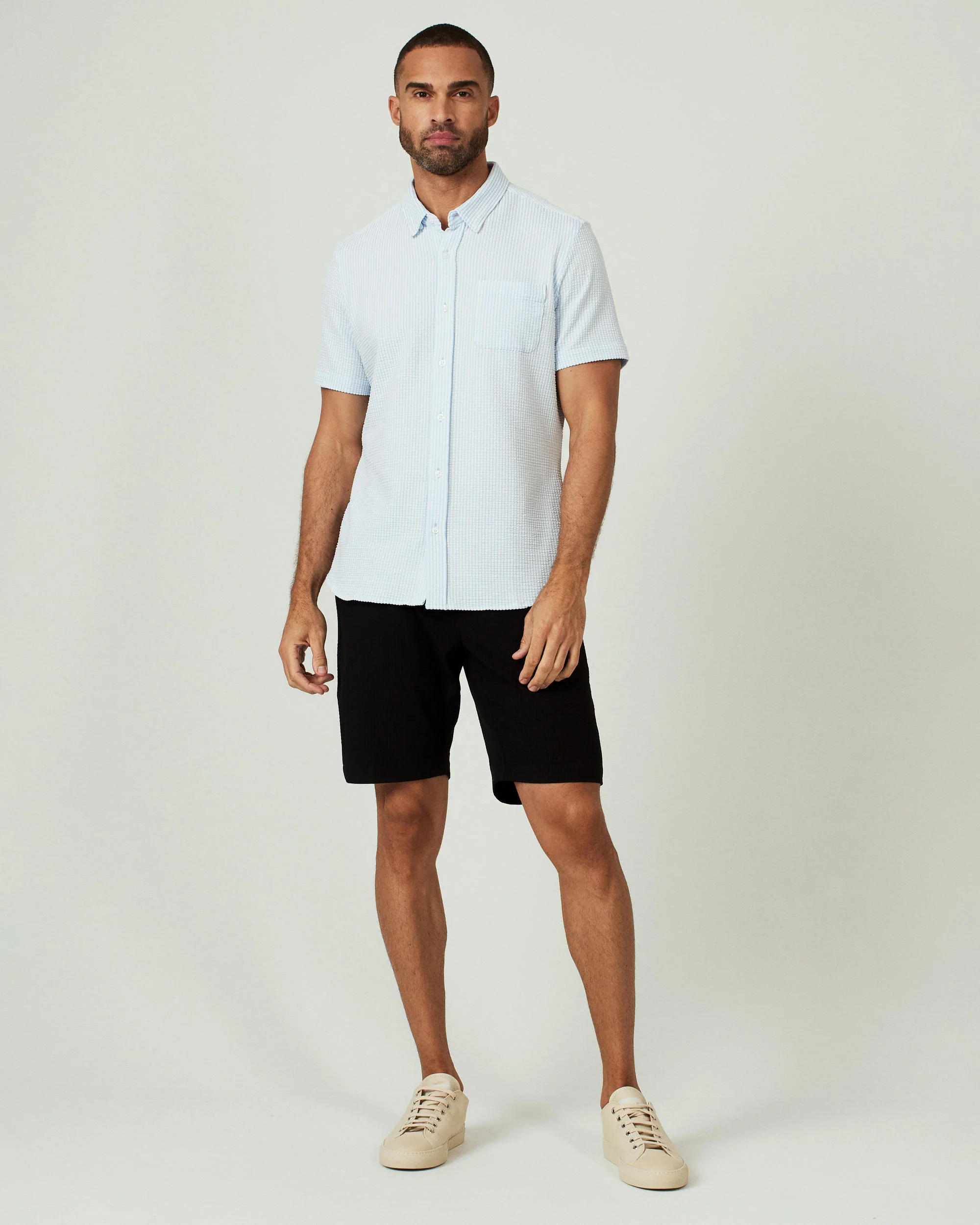 7 Diamonds Keaton Short Sleeve Shirt in Blue - Image 4