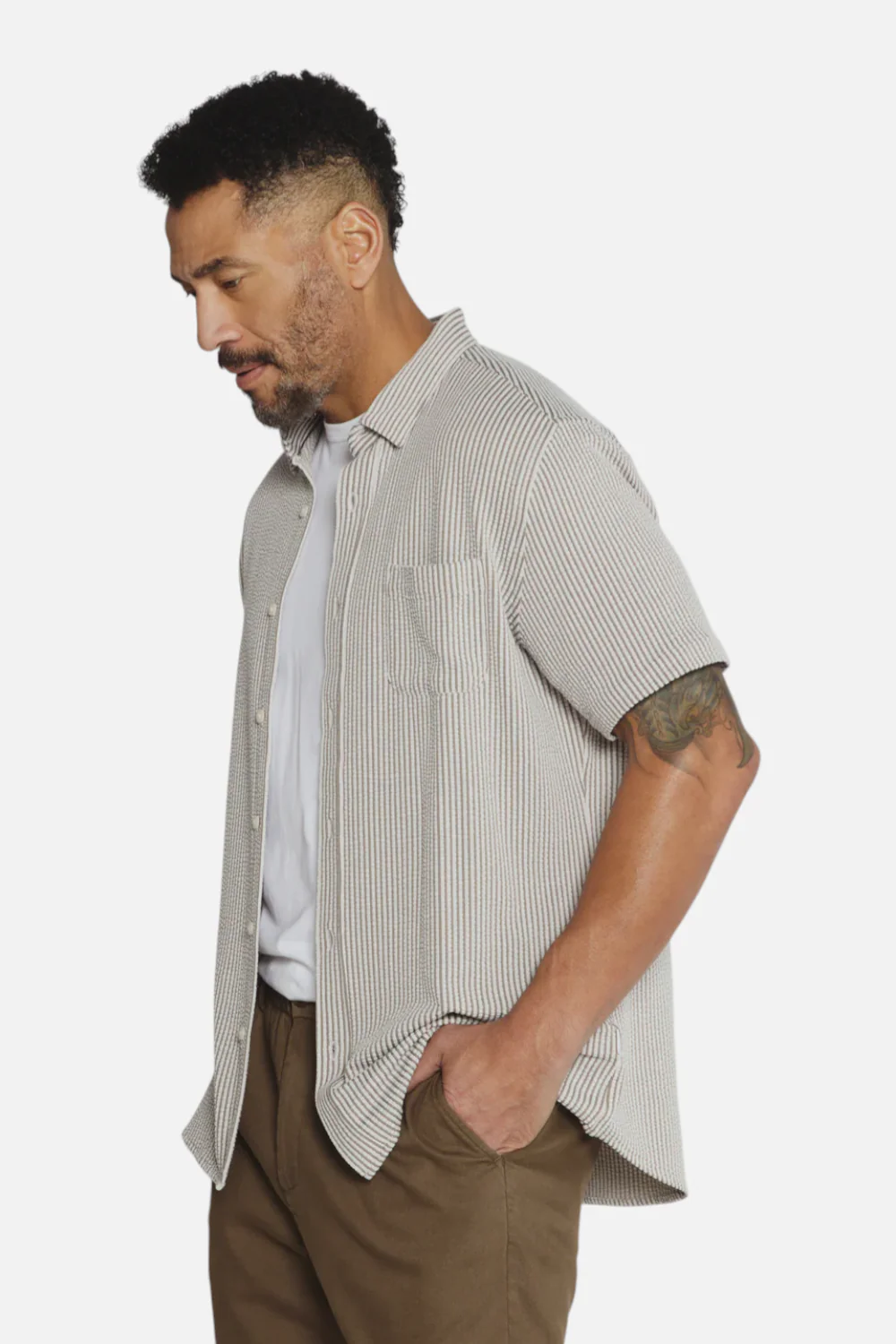 7 Diamonds Men's Keaton Short Sleeve in Steel Grey - Image 3