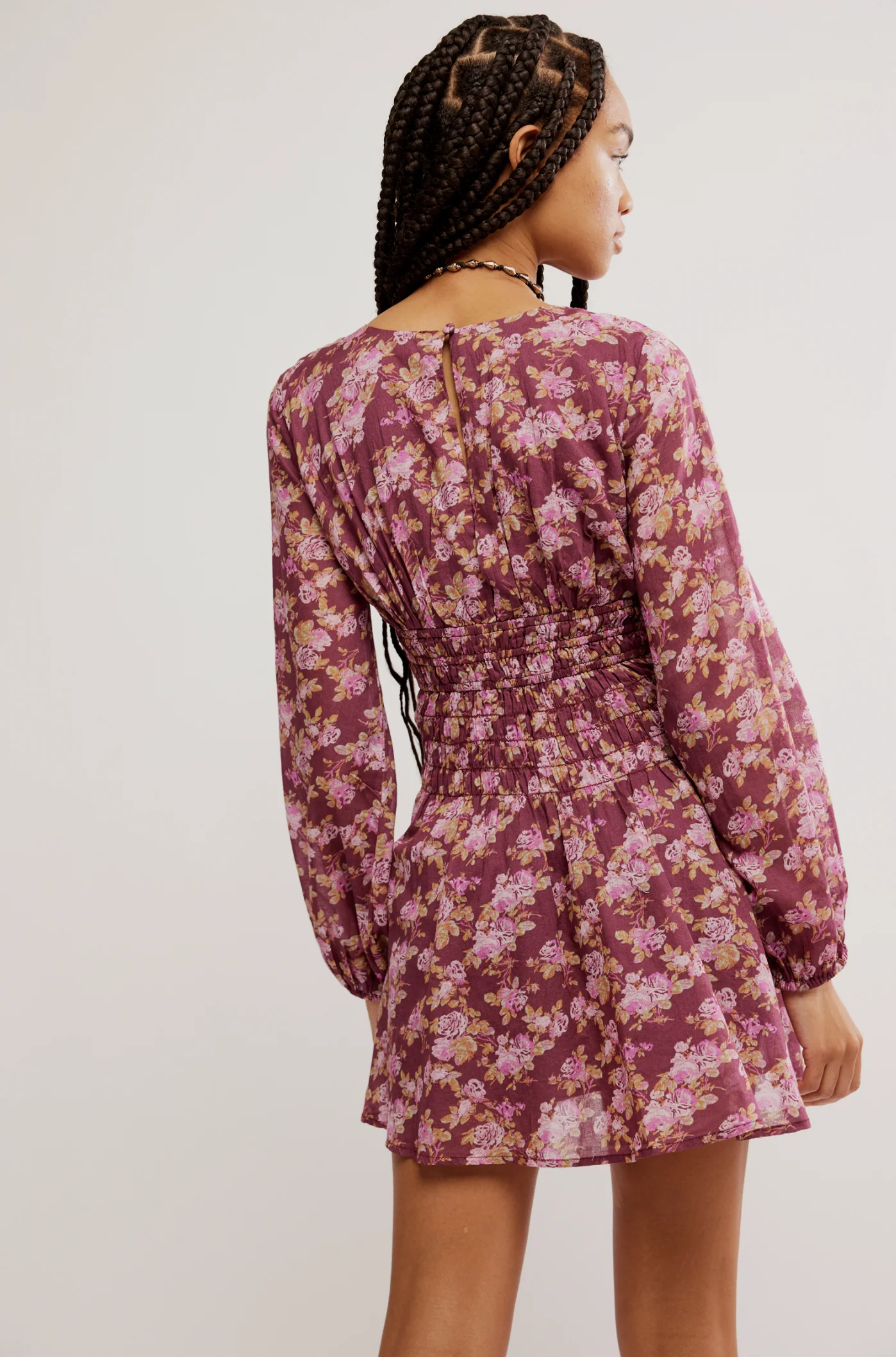 Free People Keep You Mini Dress in Berry Combo - Image 3