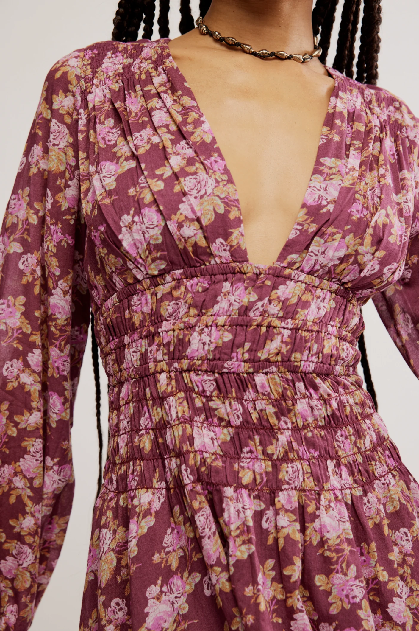 Free People Keep You Mini Dress in Berry Combo - Image 4