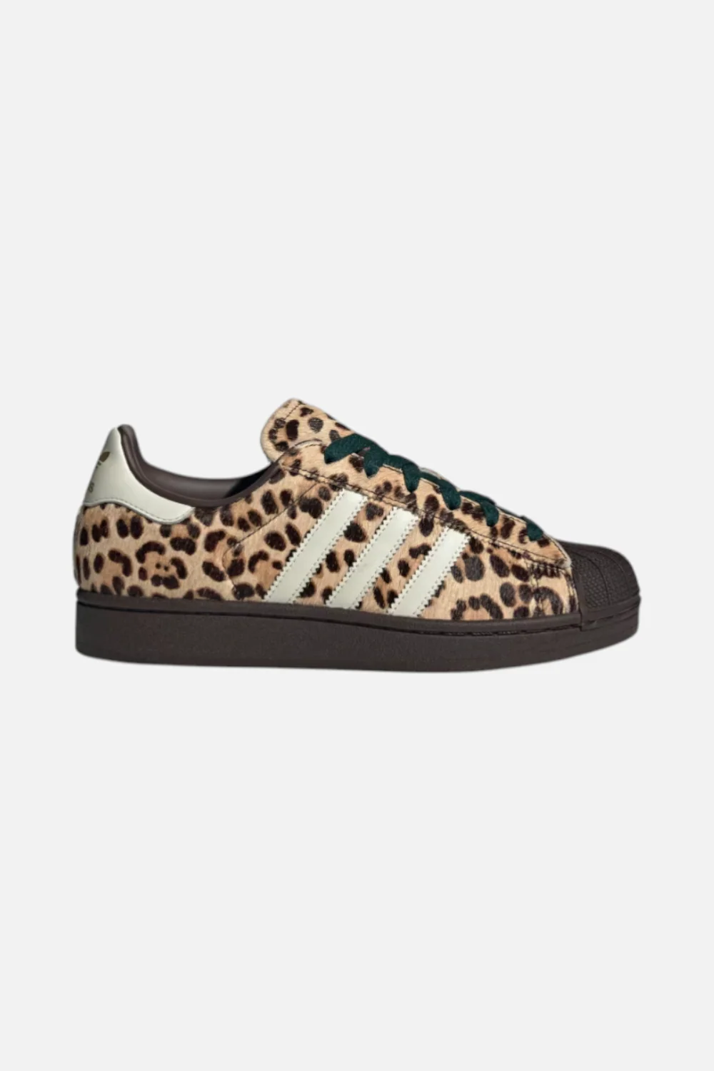 Adidas Women's Superstar II Shoes in Dark Brown, Ivory, & Gold Metallic