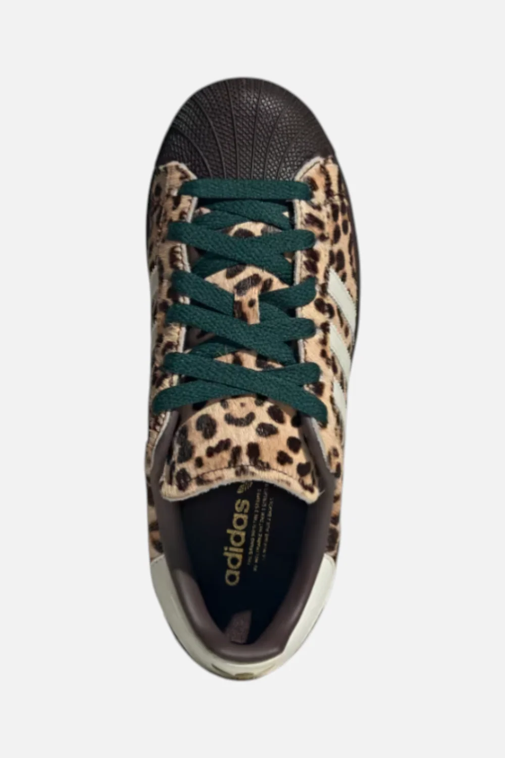 Adidas Women's Superstar II Shoes in Dark Brown, Ivory, & Gold Metallic - Image 2