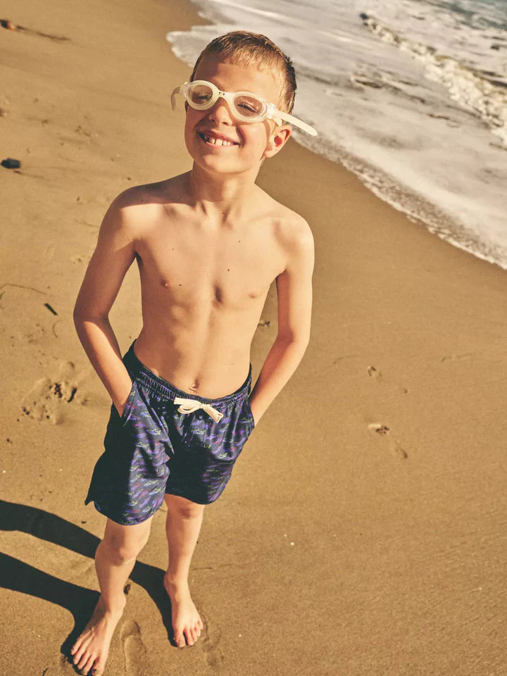 Fair Harbor Kids Anchor Trunk in Navy Neon Sharks - Image 2