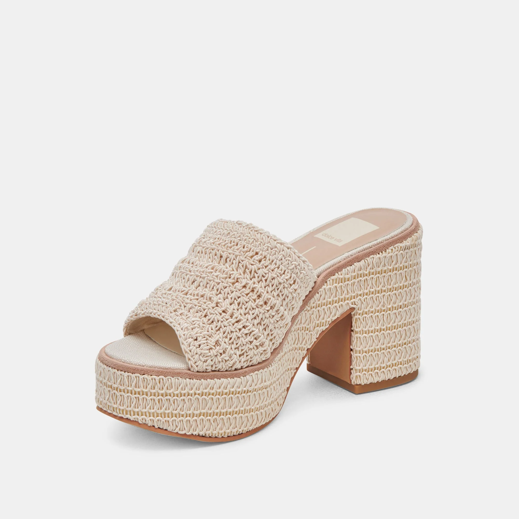 Dolce Vita Ladin Heels in Ivory Woven - Image 5