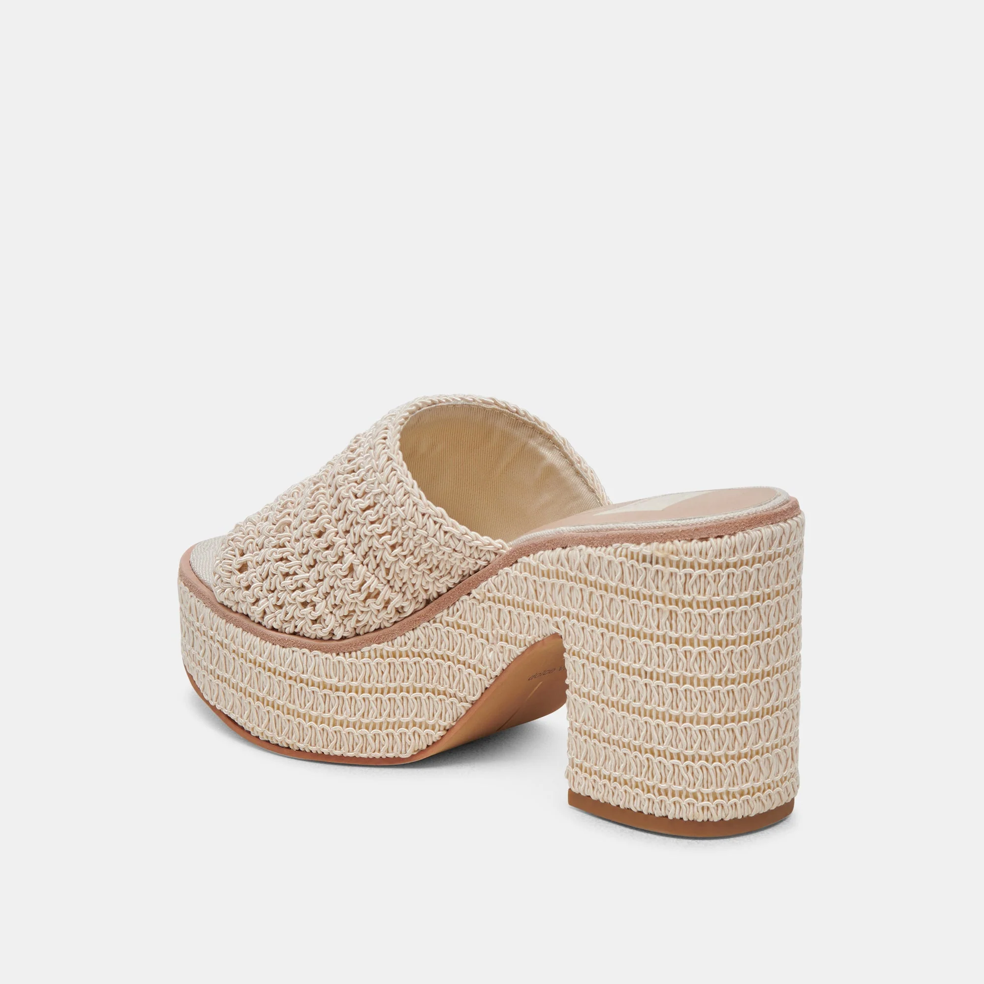 Dolce Vita Ladin Heels in Ivory Woven - Image 6